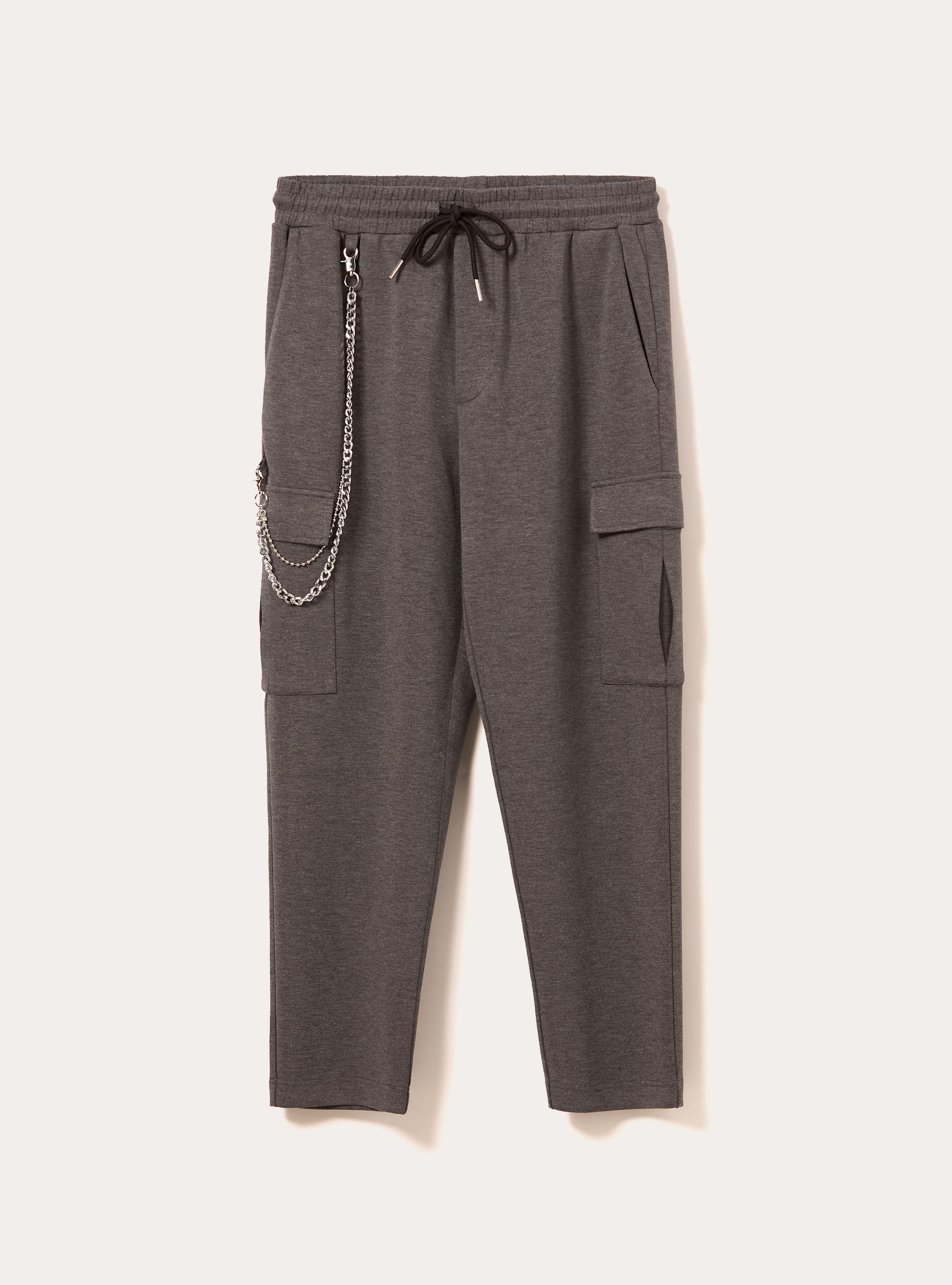 Pantaloni jogger cargo soft touch, MGY1 GREY MEL DARK