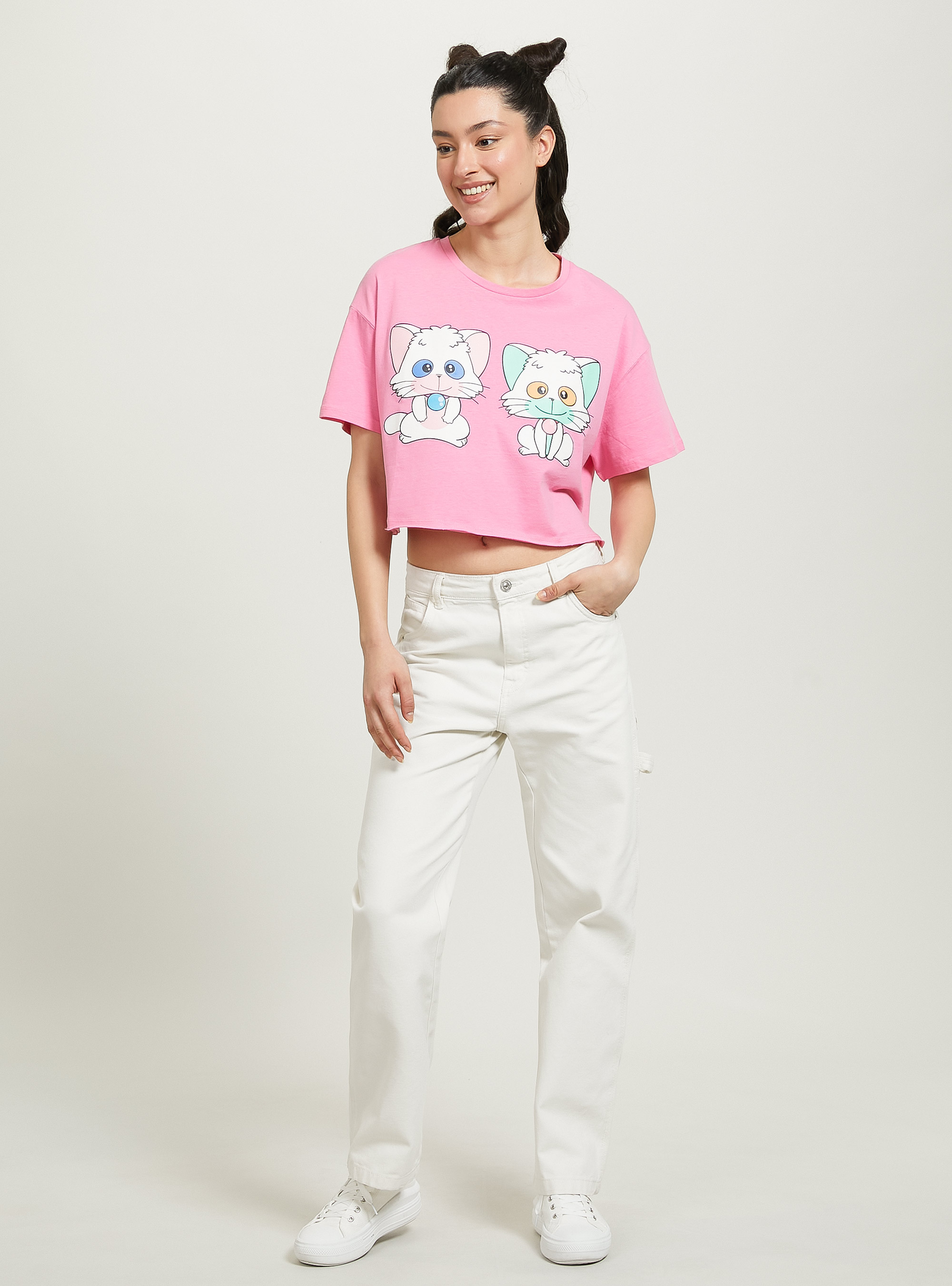 Camiseta cropped Creamy / Alcott, PK2 PINK MEDIUM