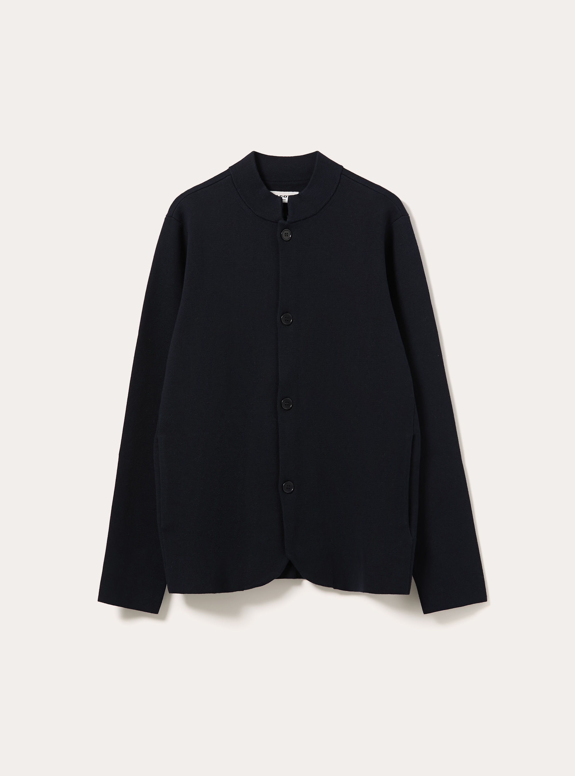 Knit shirt jacket with mandarin collar, NA1 NAVY DARK
