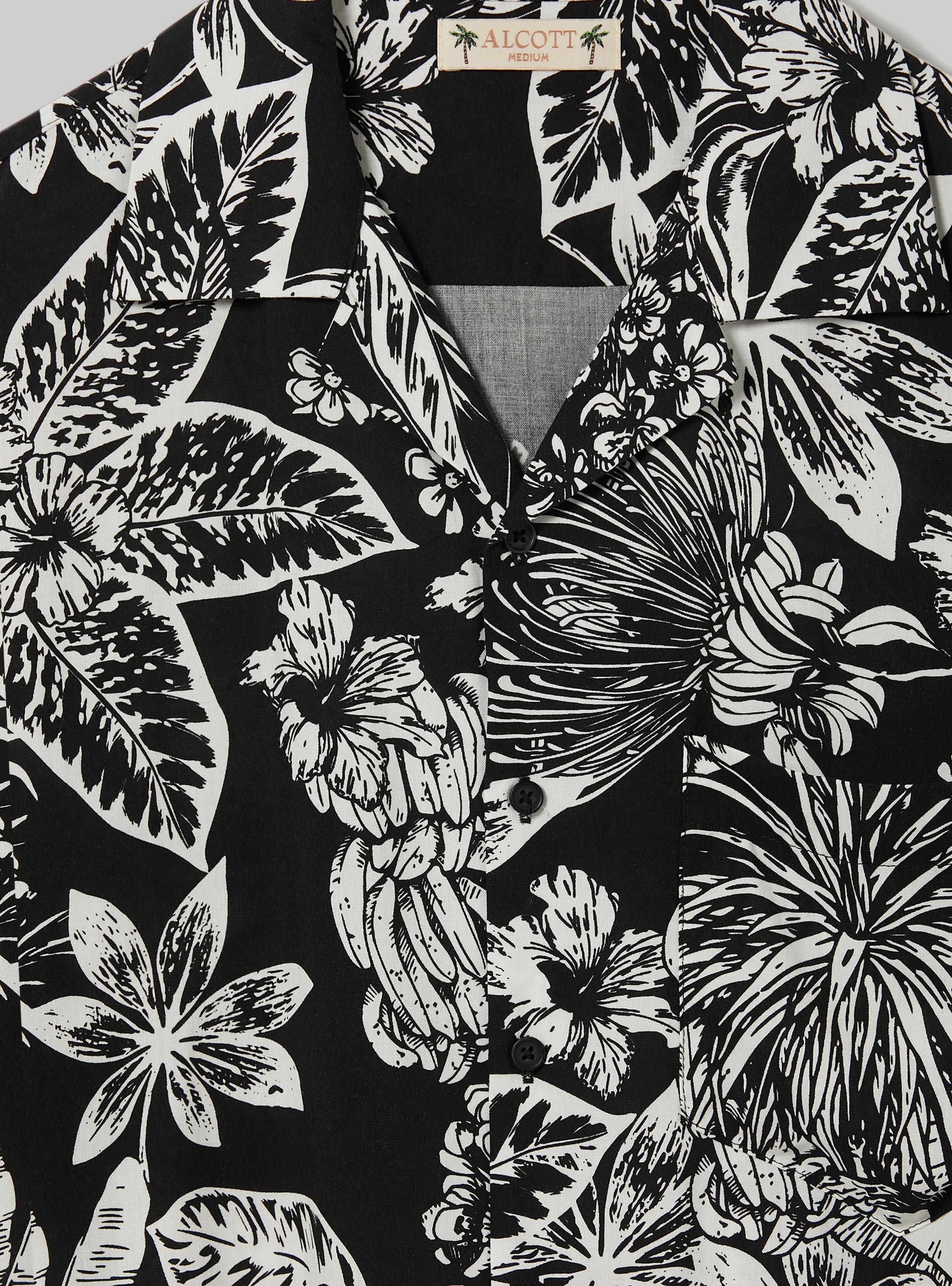 Short-sleeved shirt with print, BK1 BLACK