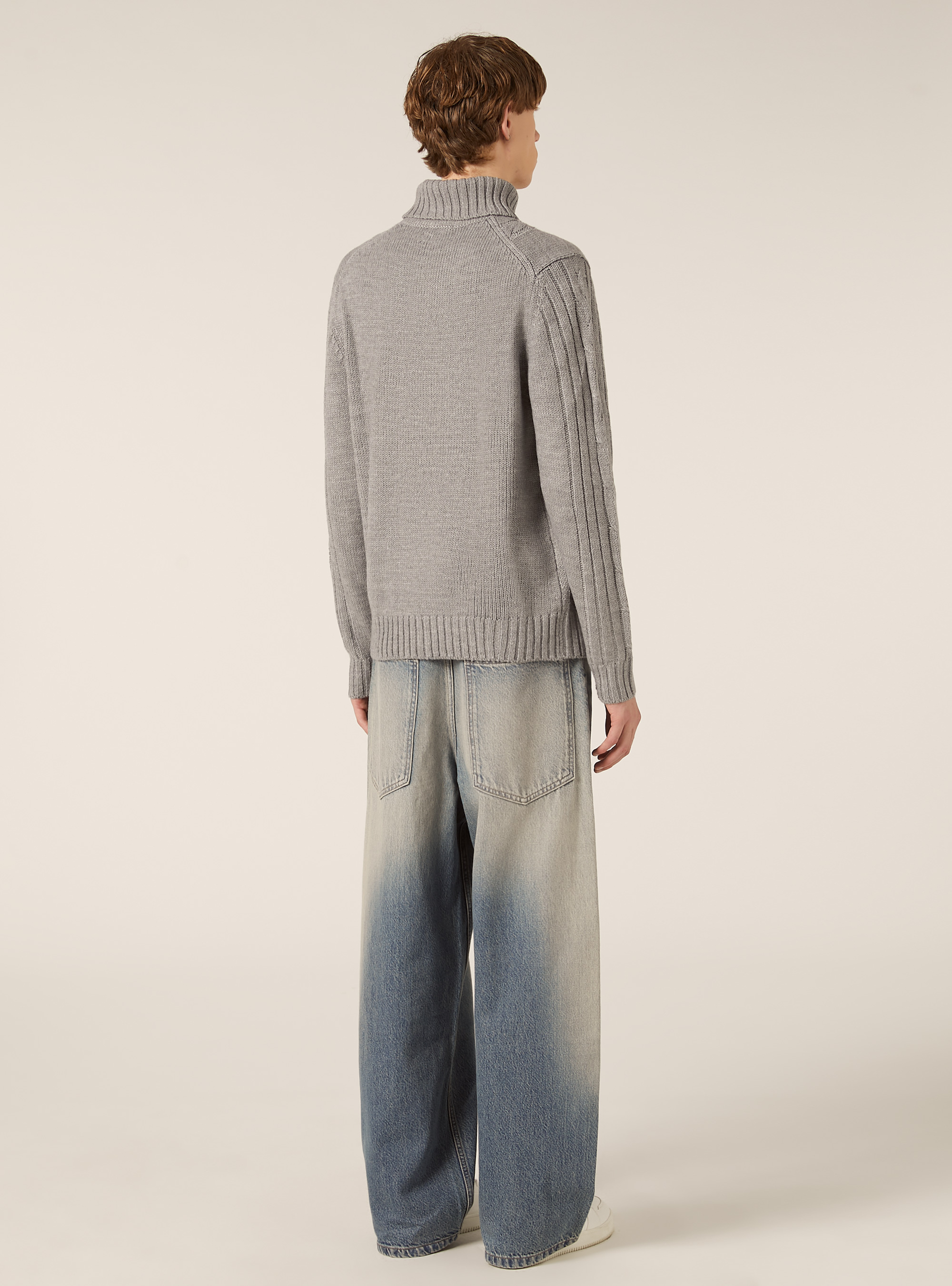 Maglione collo alto, MGY3 GREY MEL LIGHT