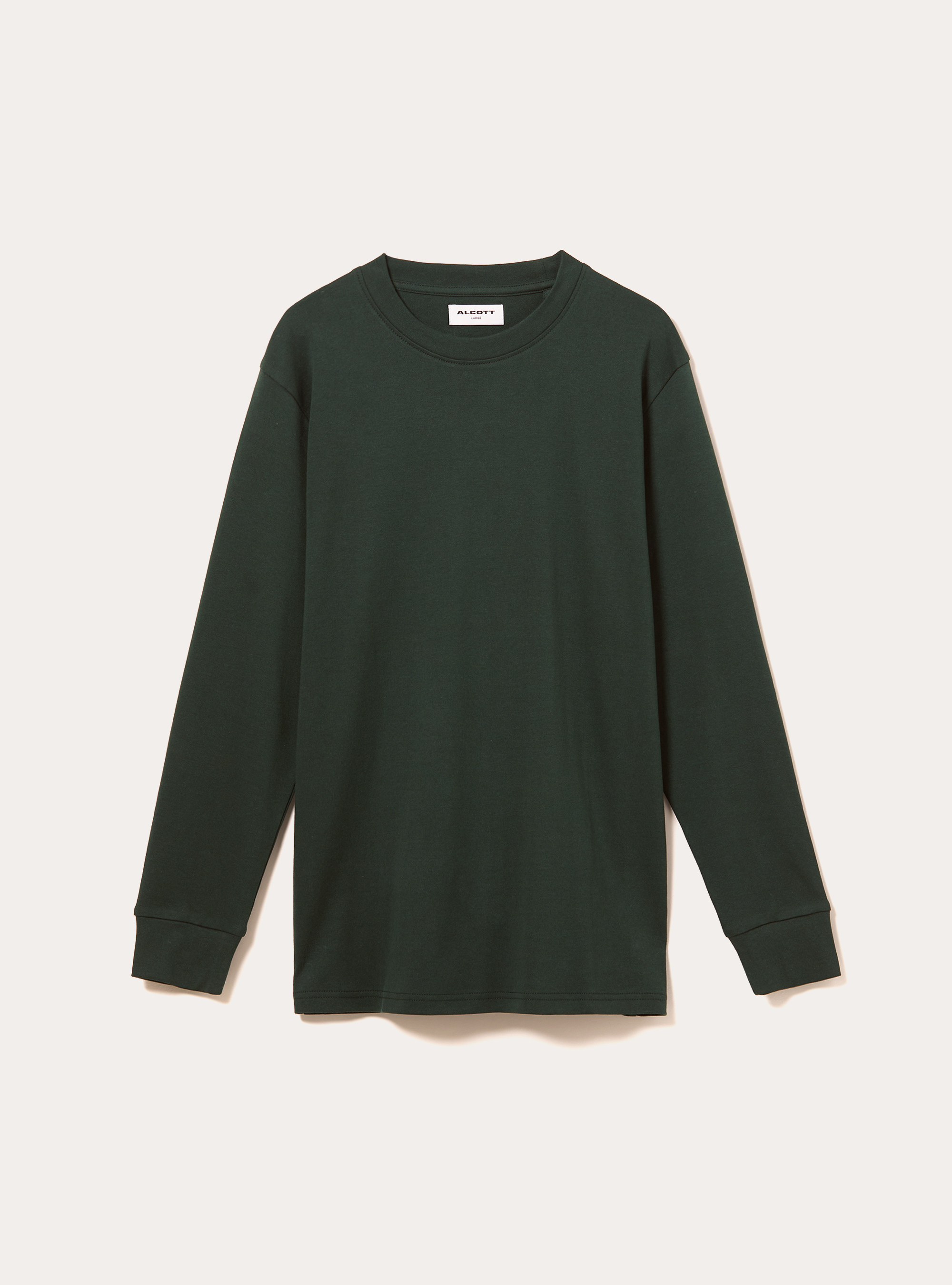 Long-sleeved cotton T-shirt, GN1 GREEN DARK