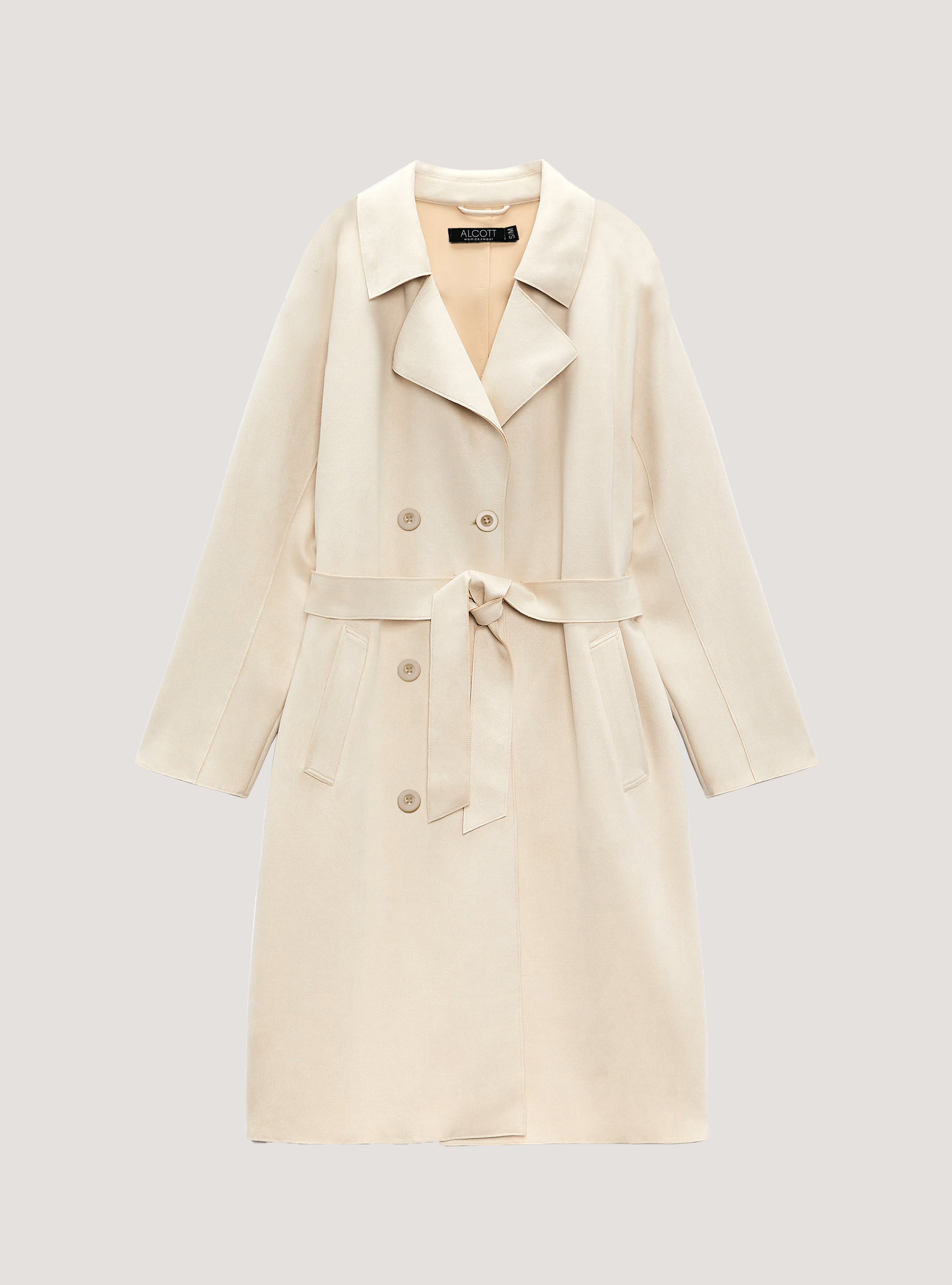 Trench-coat à double boutonnage avec ceinture, BG1 BEIGE DARK