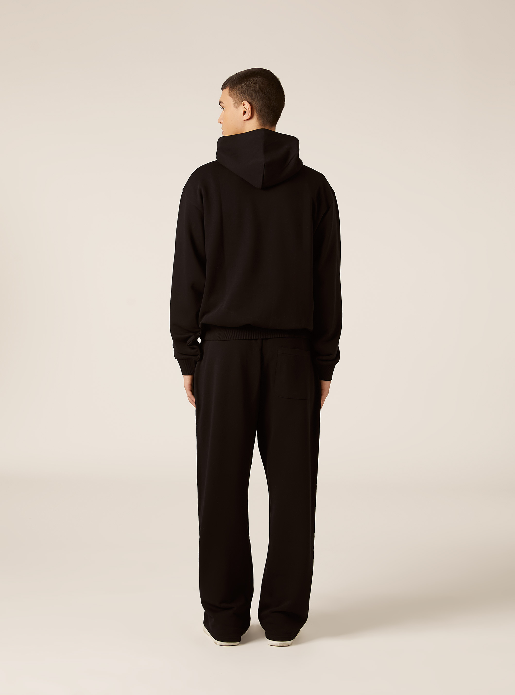 Boxy fit hooded sweatshirt, BK1 BLACK