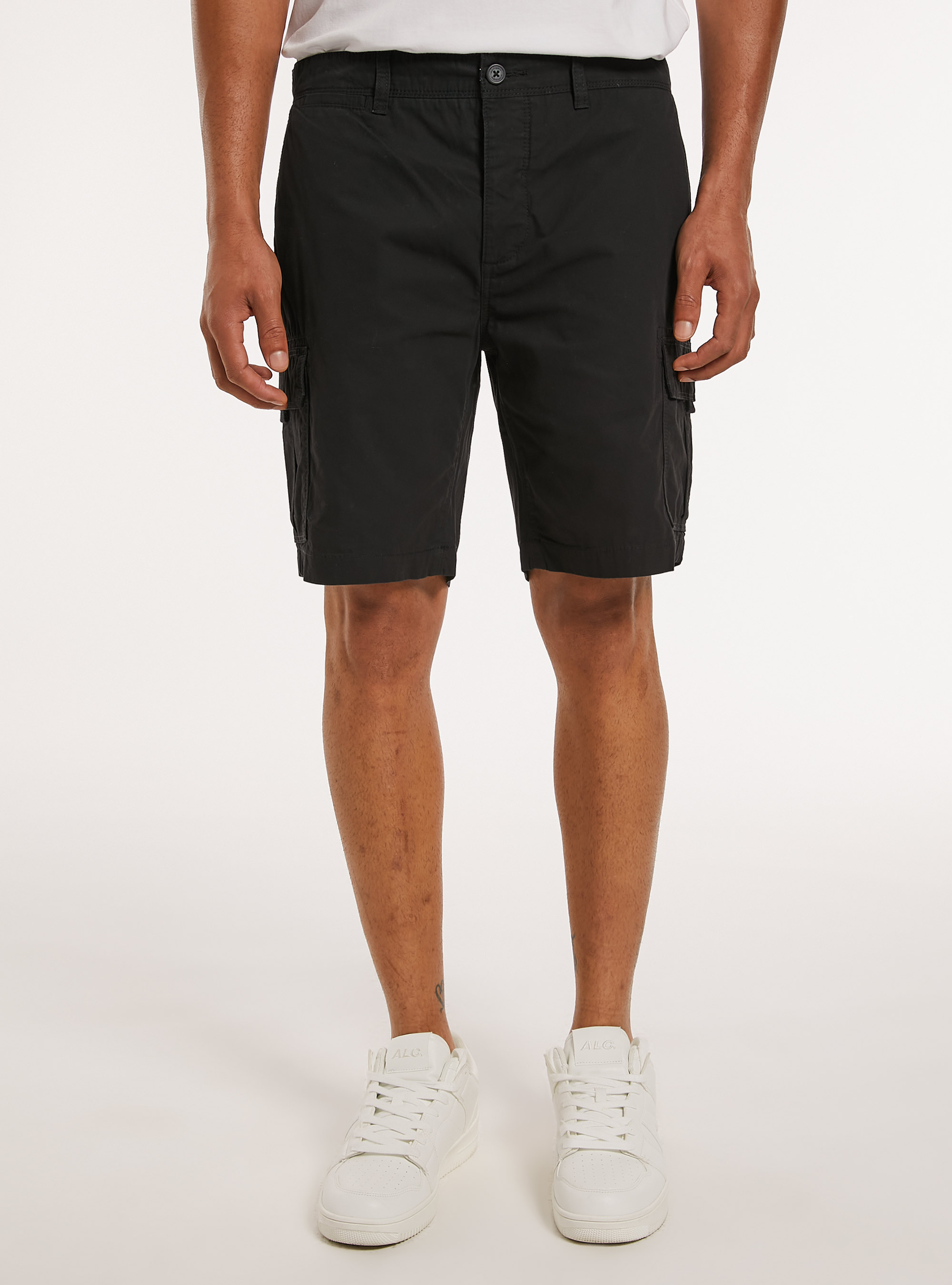 Bermuda cargo en coton, BK1 BLACK