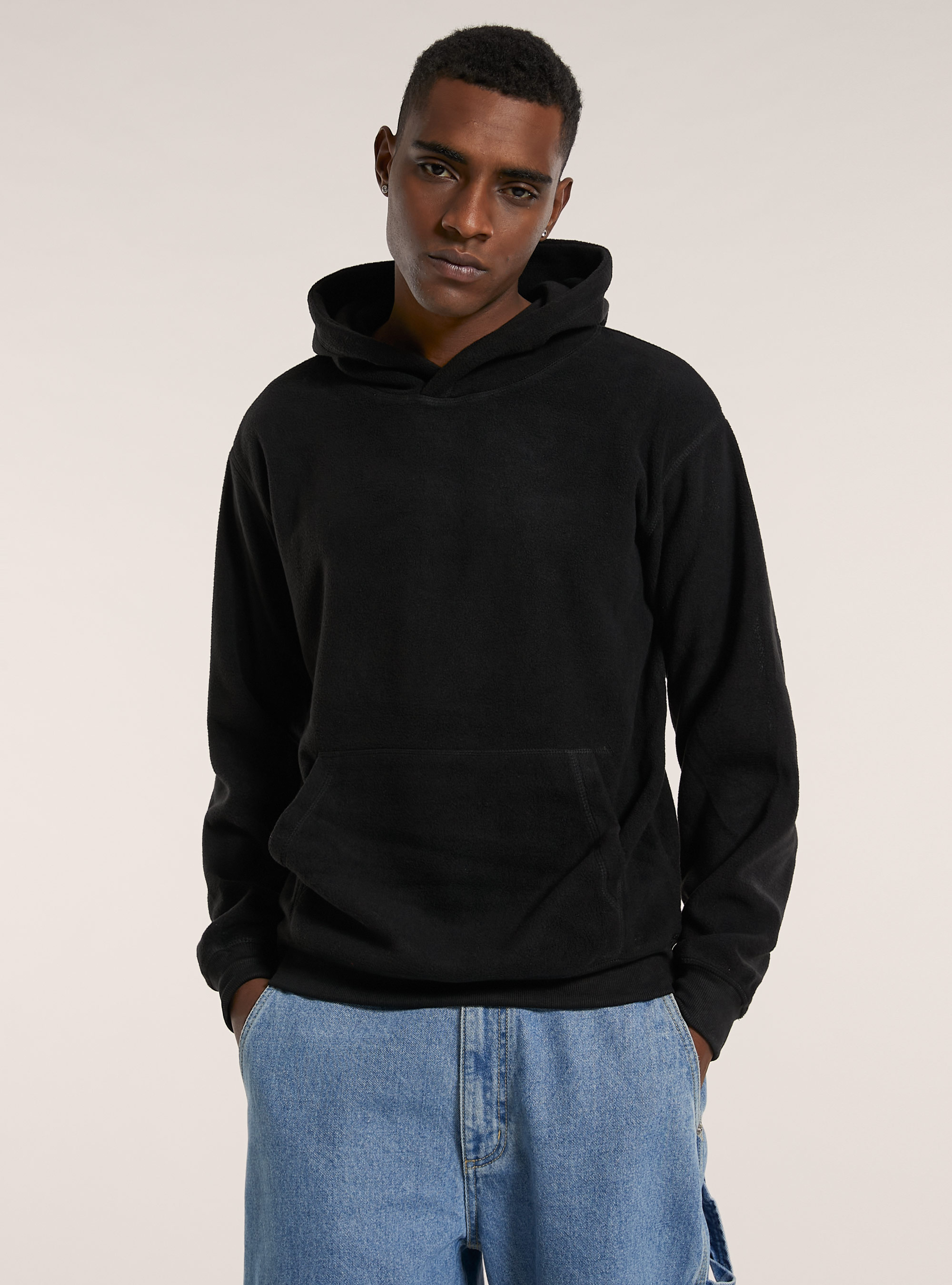 Sudadera con capucha de forro polar, BK1 BLACK