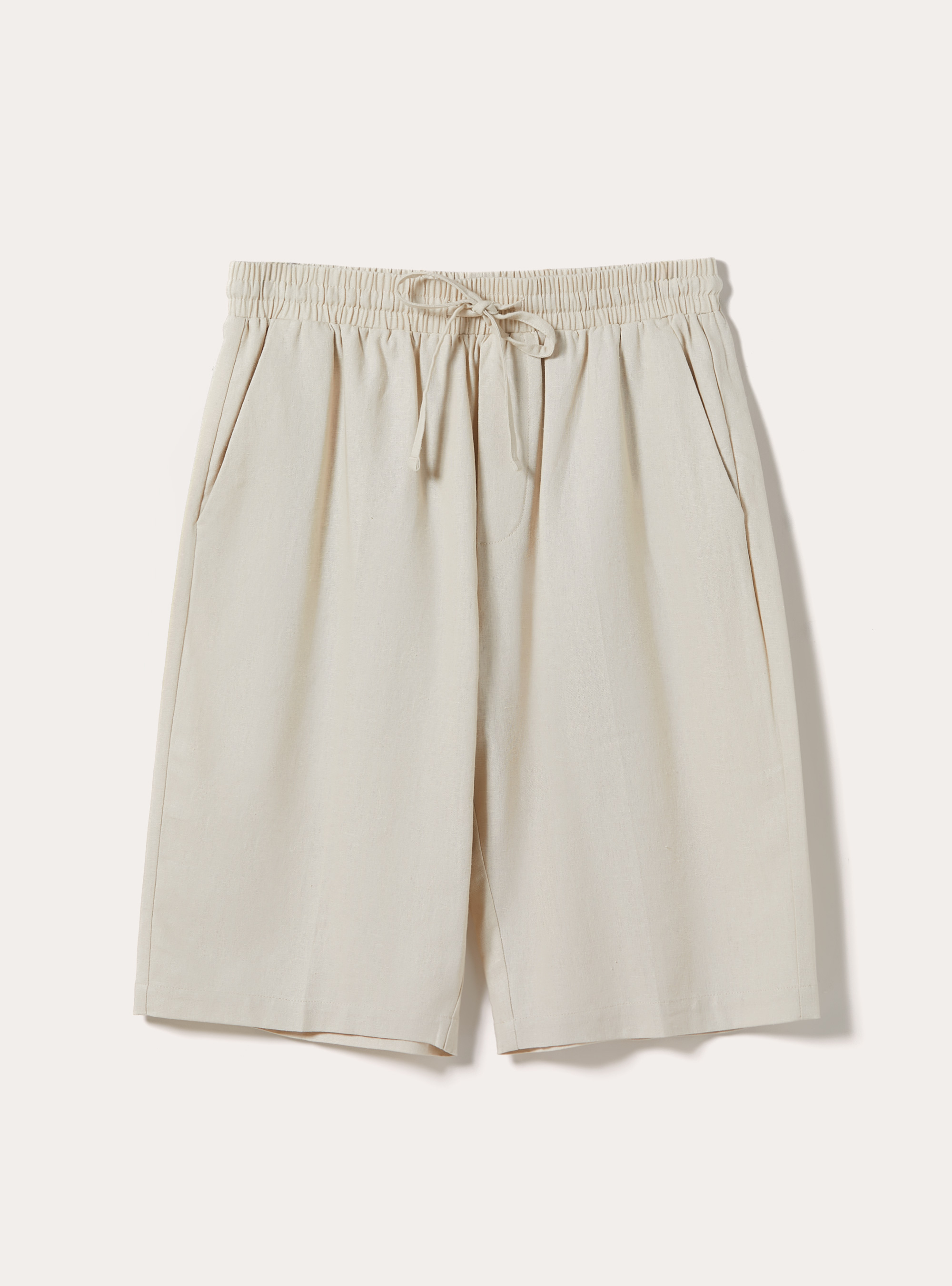 Linen Blend Bermuda Shorts, BG2 BEIGE MEDIUM