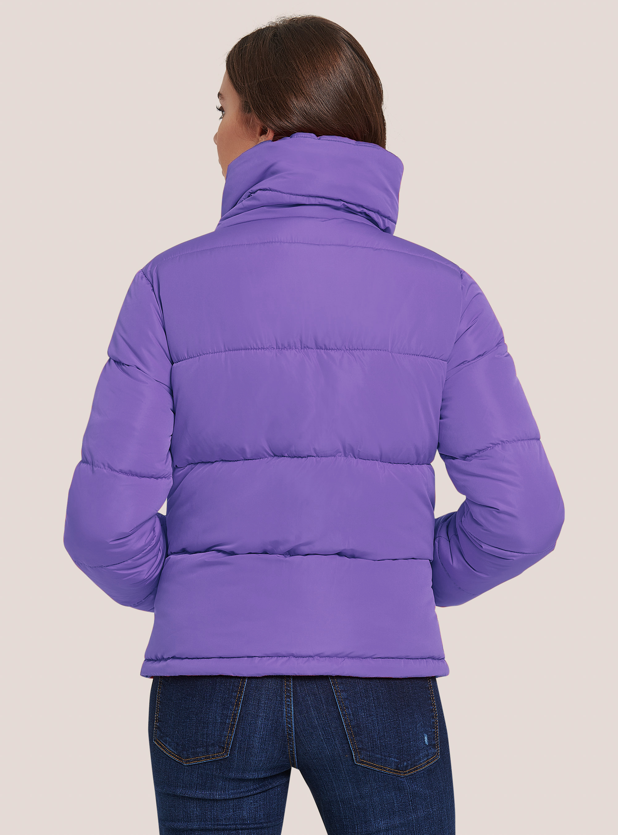 Puffy jacket with recycled padding, LC3 LILLAC LIGHT