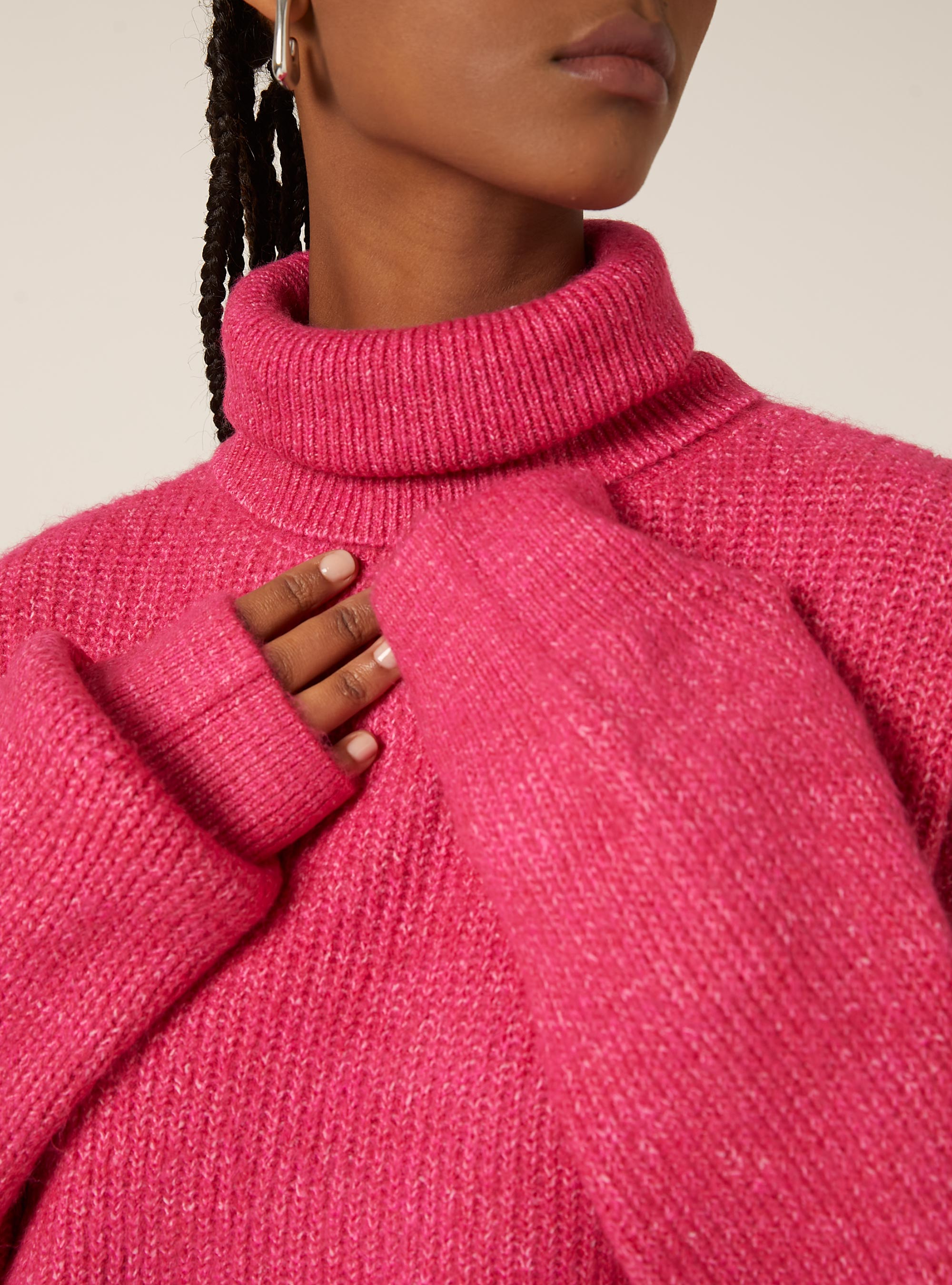 Pullover colloalto costa inglese, FX2 FUXIA MEDIUM