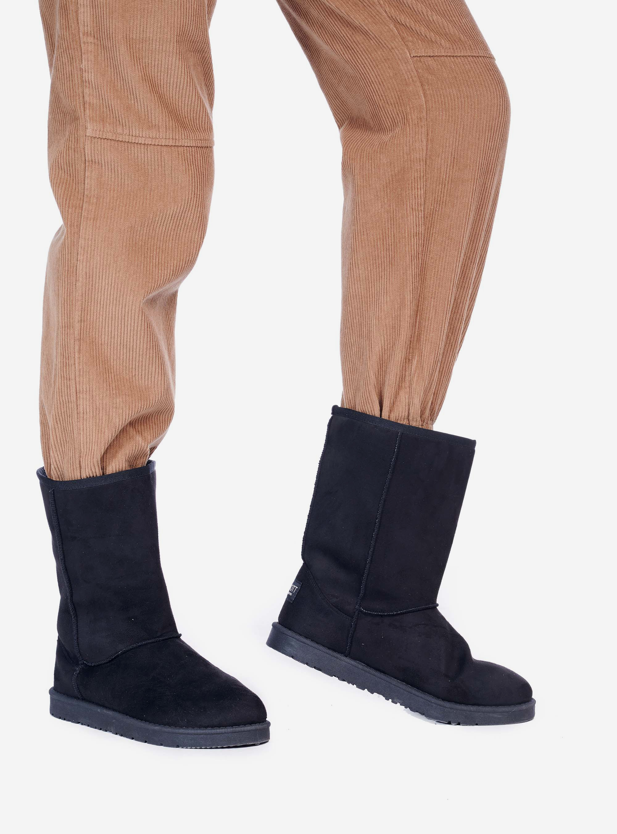 Bottines avec fausse fourrure intérieure, C101 BLACK