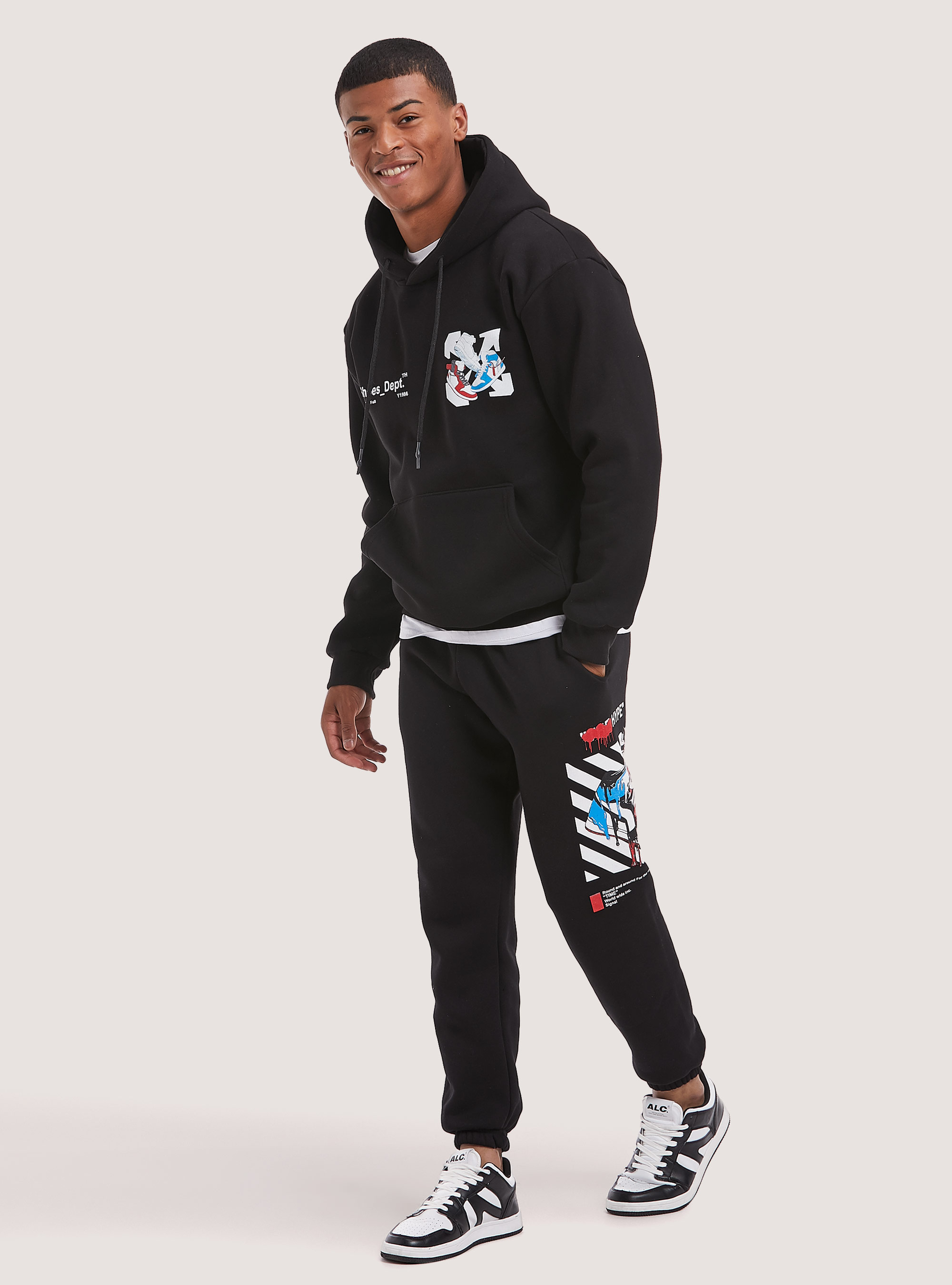 Sweatshirt with Smile Collection print, BK1 BLACK