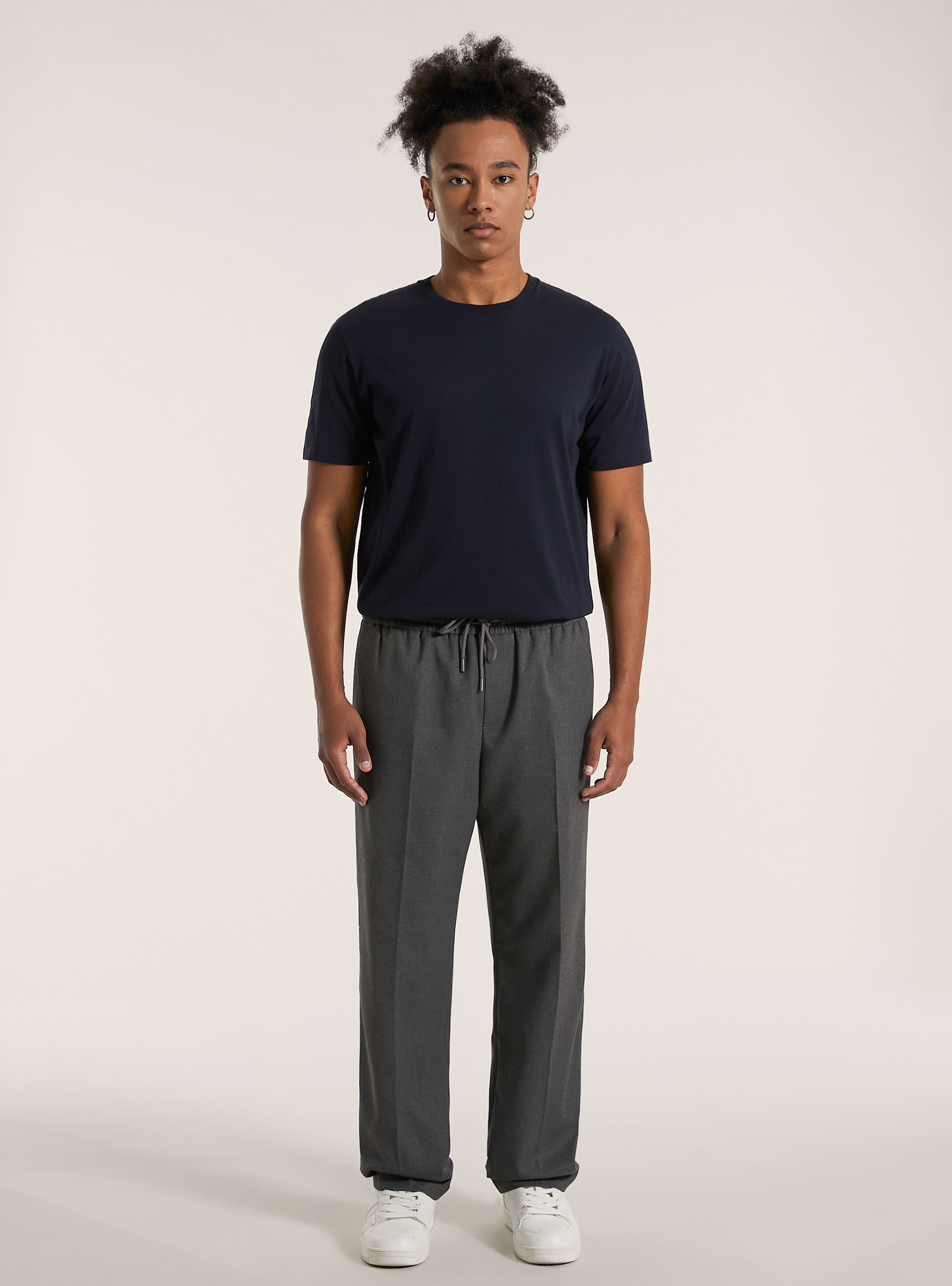 Pantalón jogger de sarga, GY1 GREY DARK