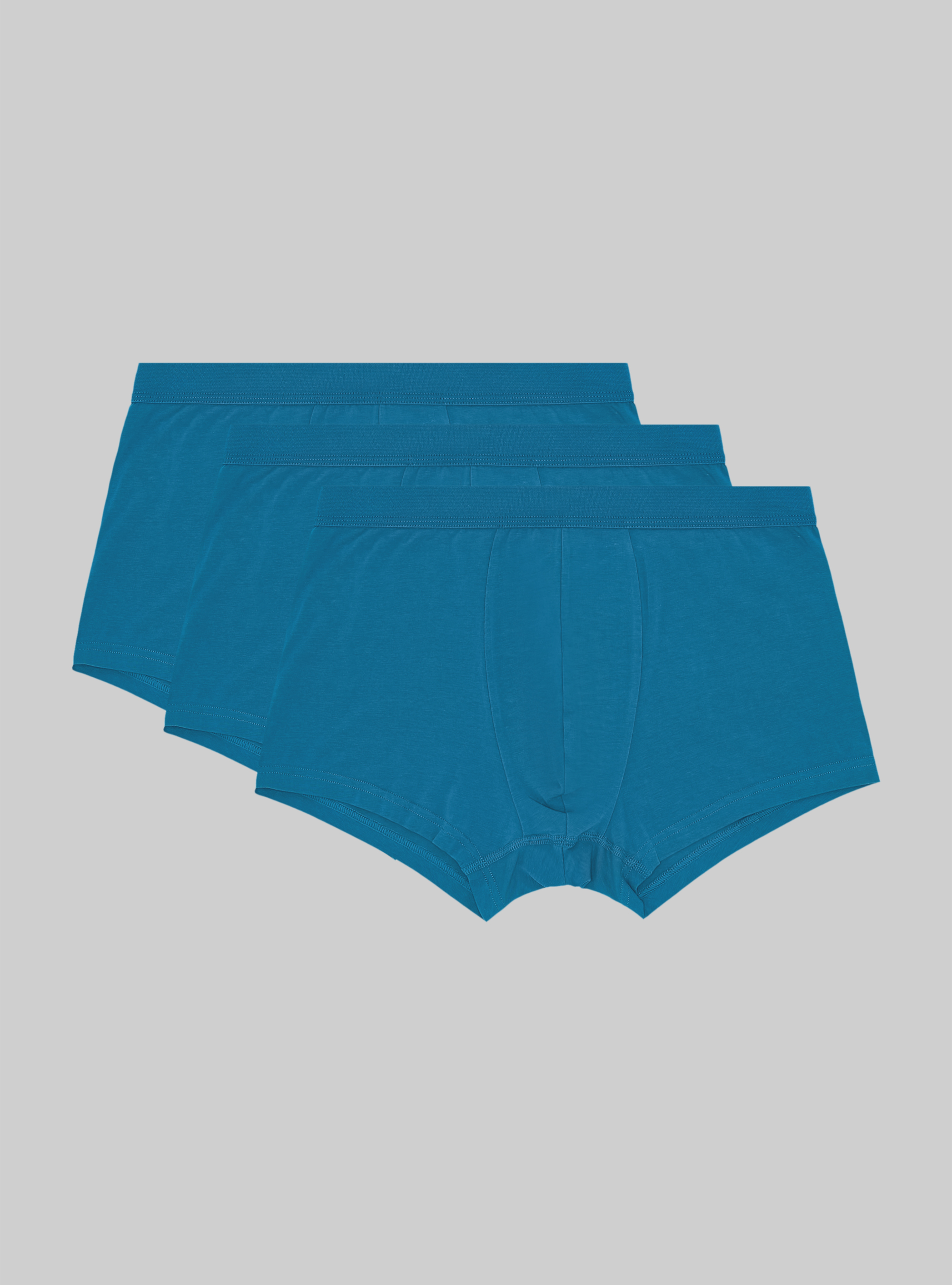 Set of 3 stretch cotton boxer shorts, OB2 BLUE OIL MED.
