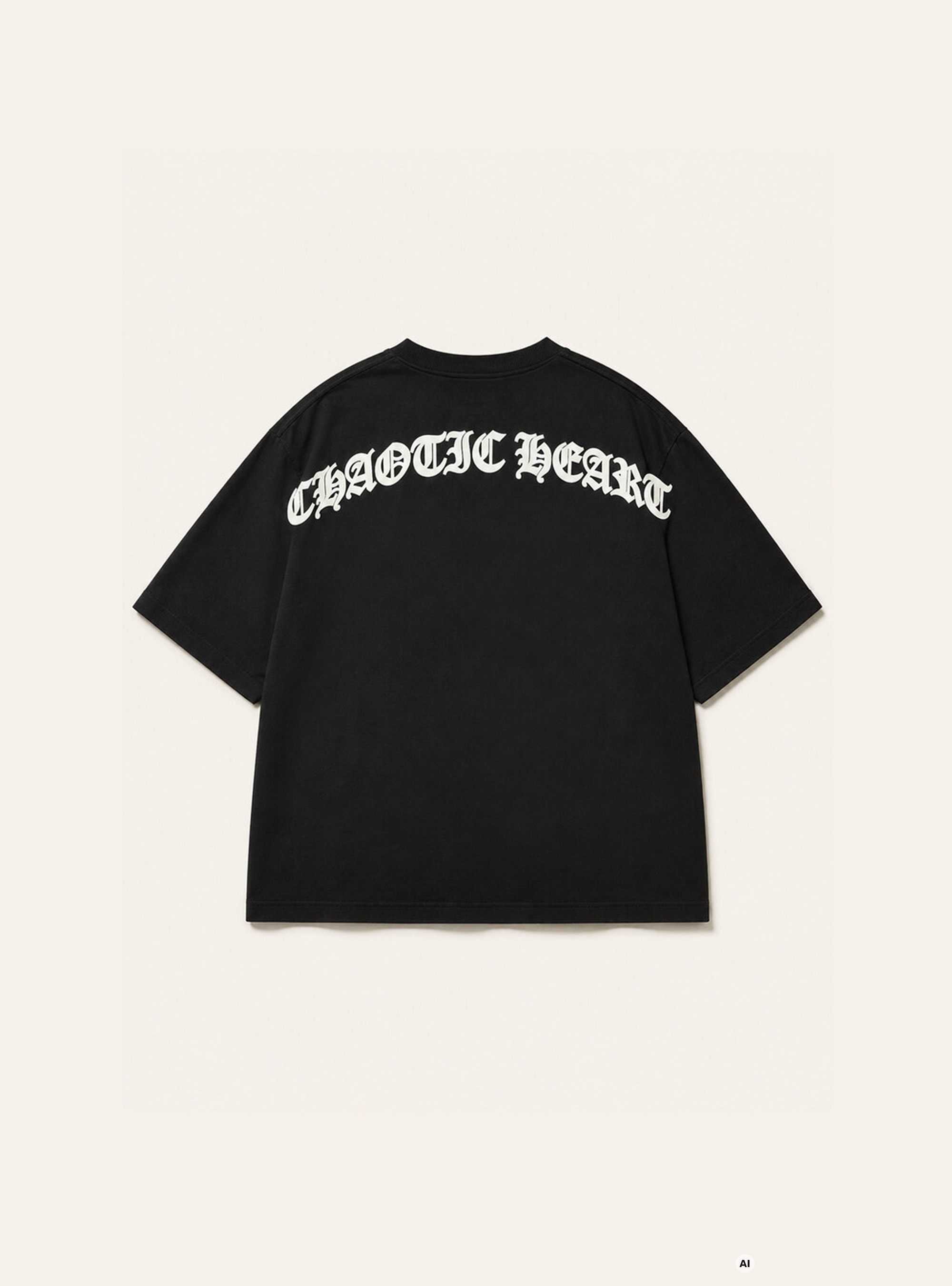 Printed Boxy Fit T-Shirt, BK1 BLACK