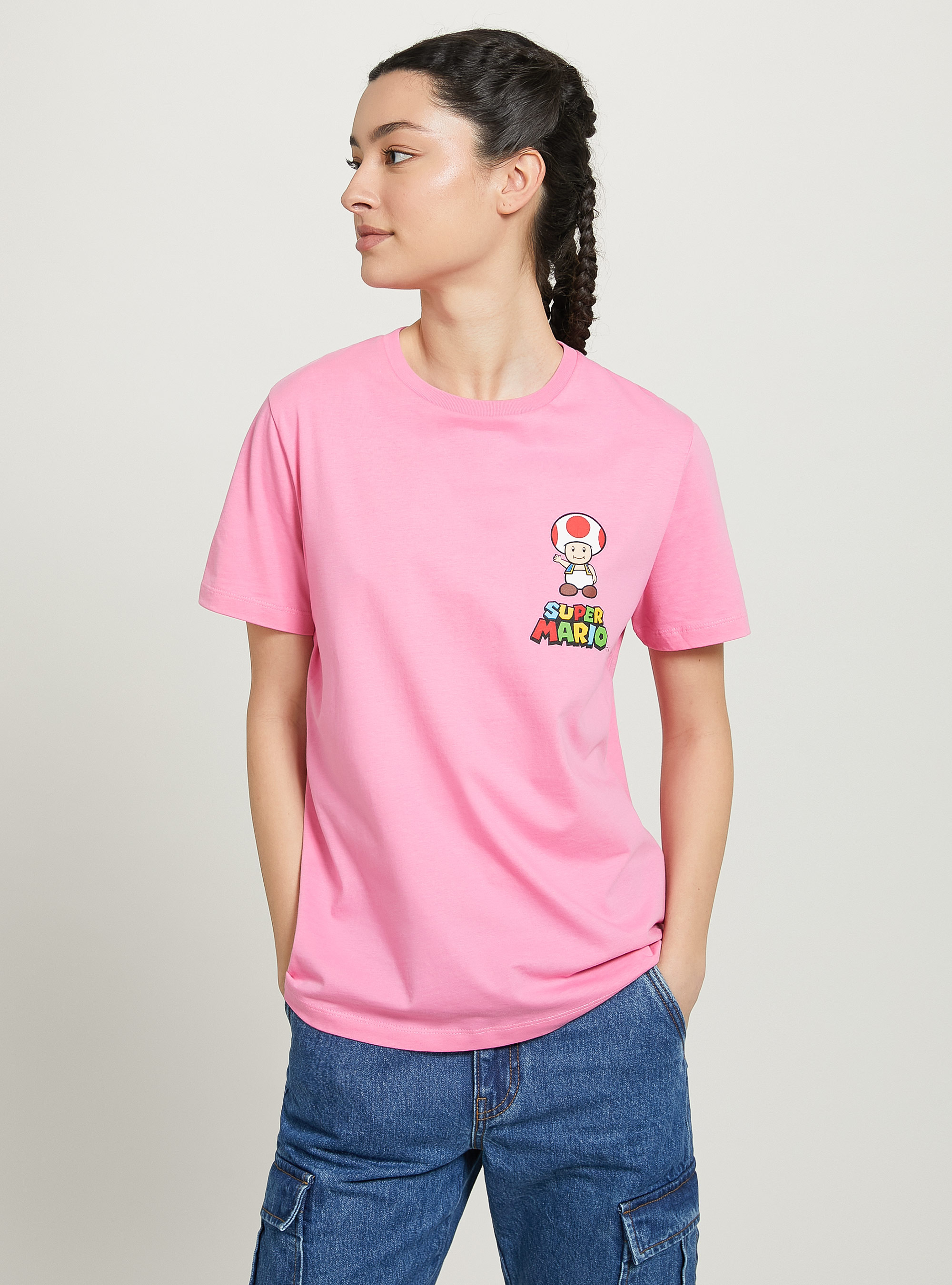 Super Mario / Alcott T-shirt, PK2 PINK MEDIUM
