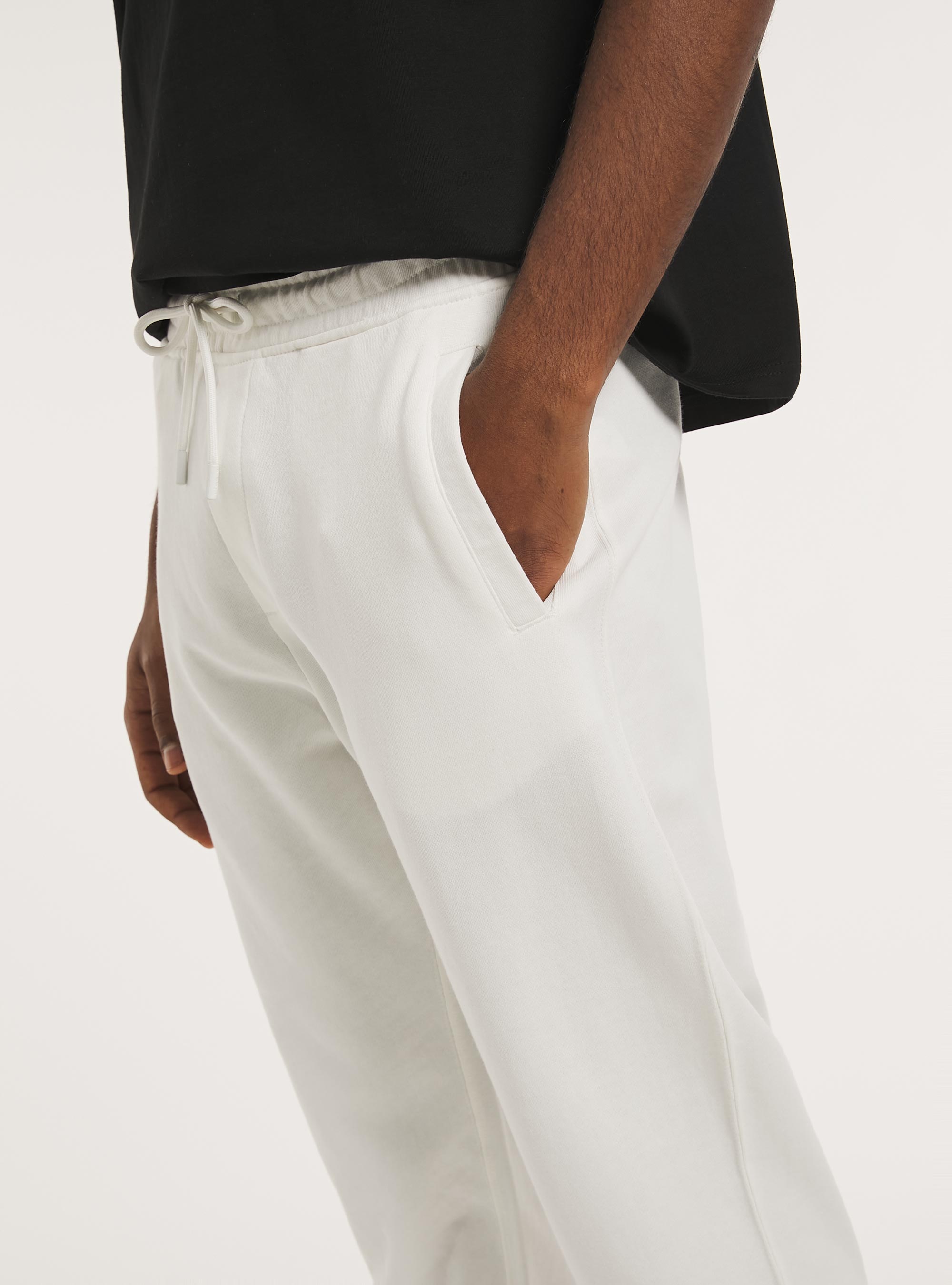 Pantalon jogger en peluche, WH1 OFF WHITE