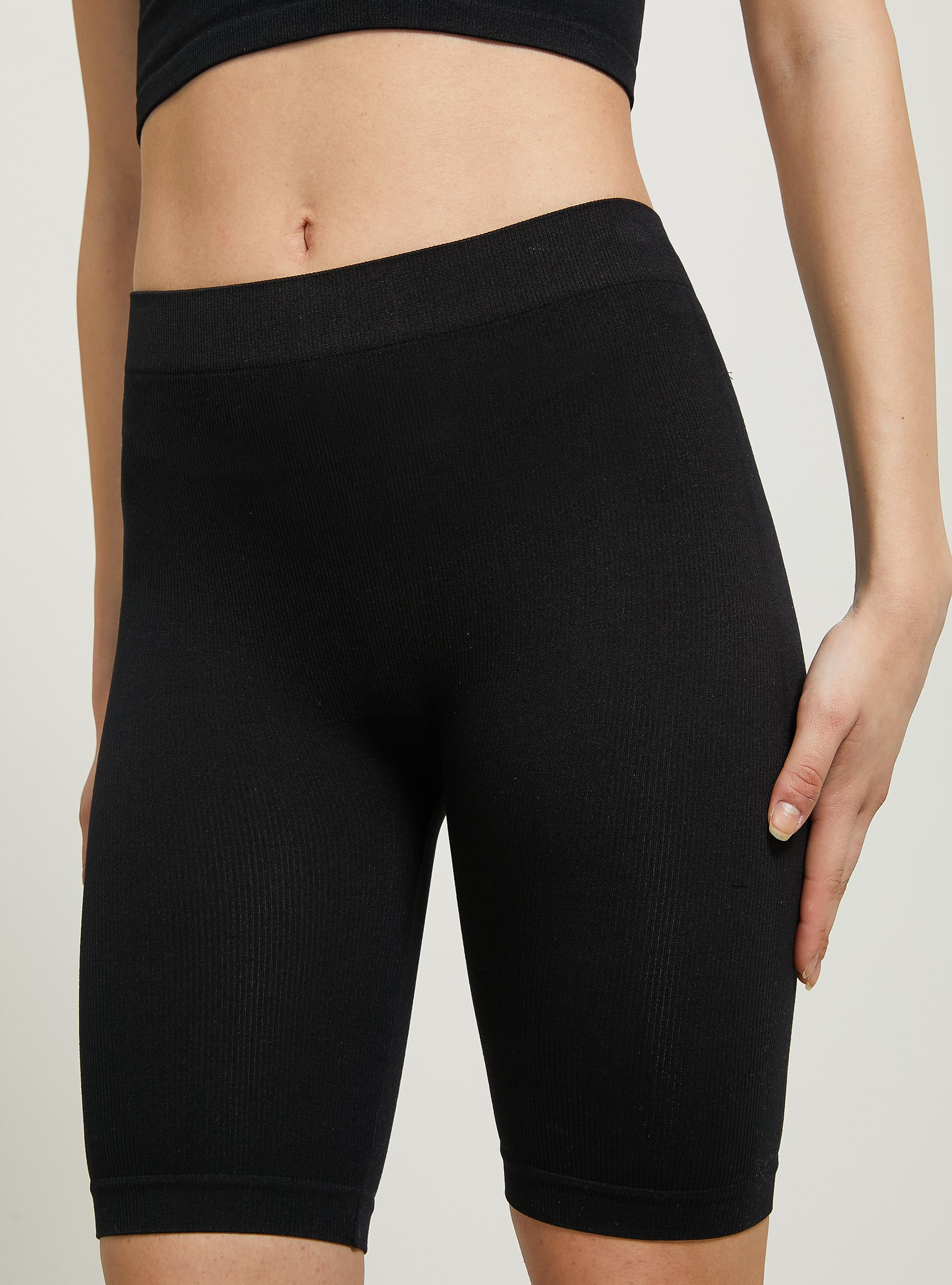 Pantaloni da ciclista seamless, BK1 BLACK
