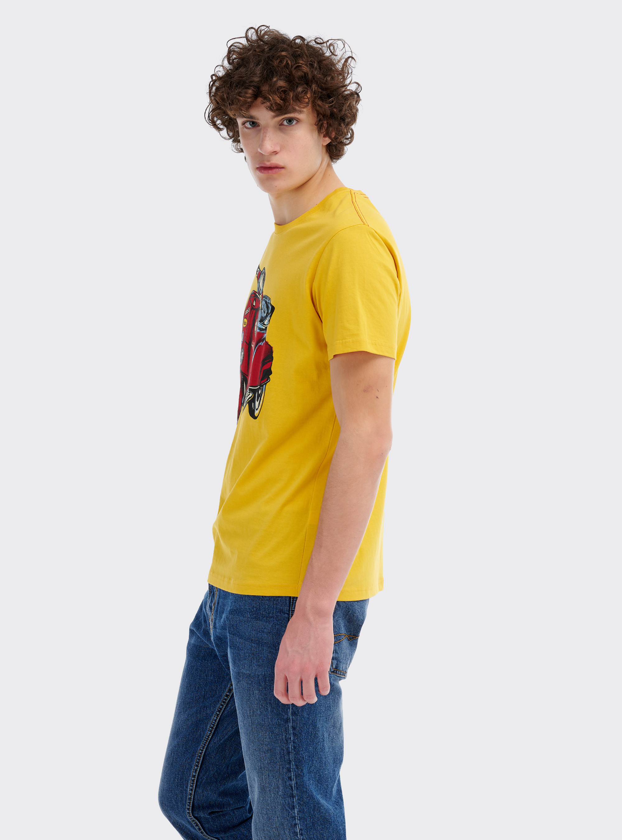 Maglietta con stampa vespa e logo Alcott, C7713 YELLOW