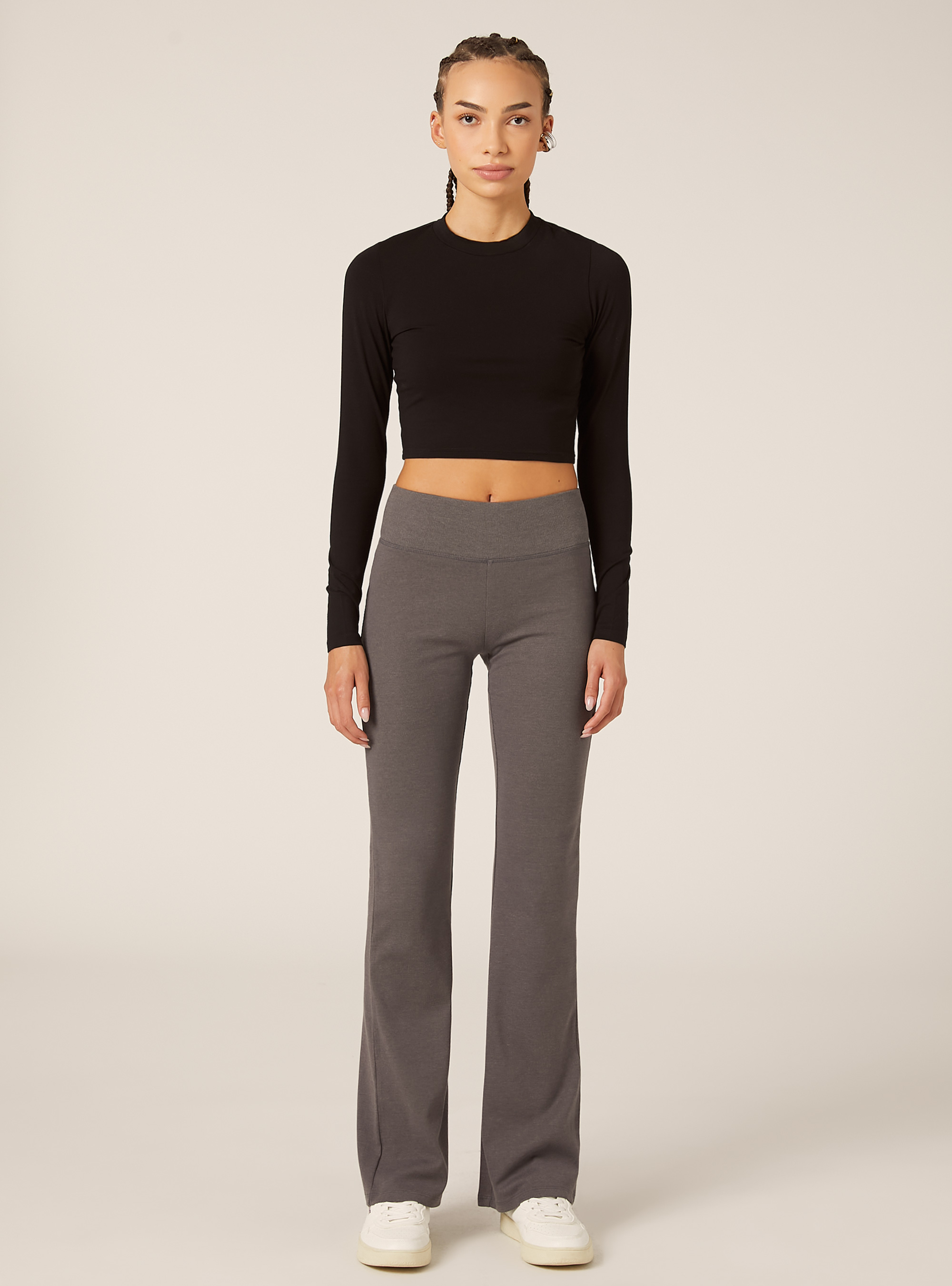 Flared leggings, MGY1 GREY MEL DARK