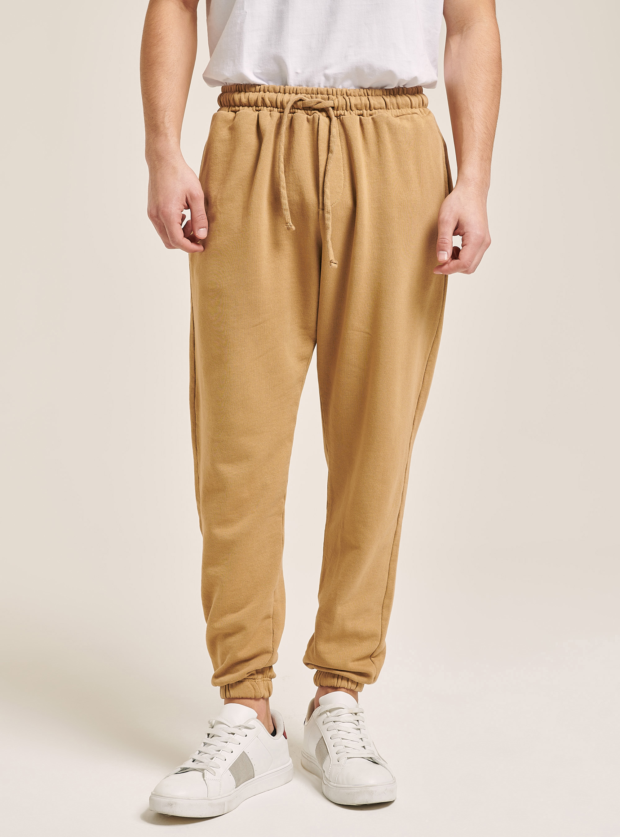 Pantalones jogger de algodón, C5507 TOBACCO