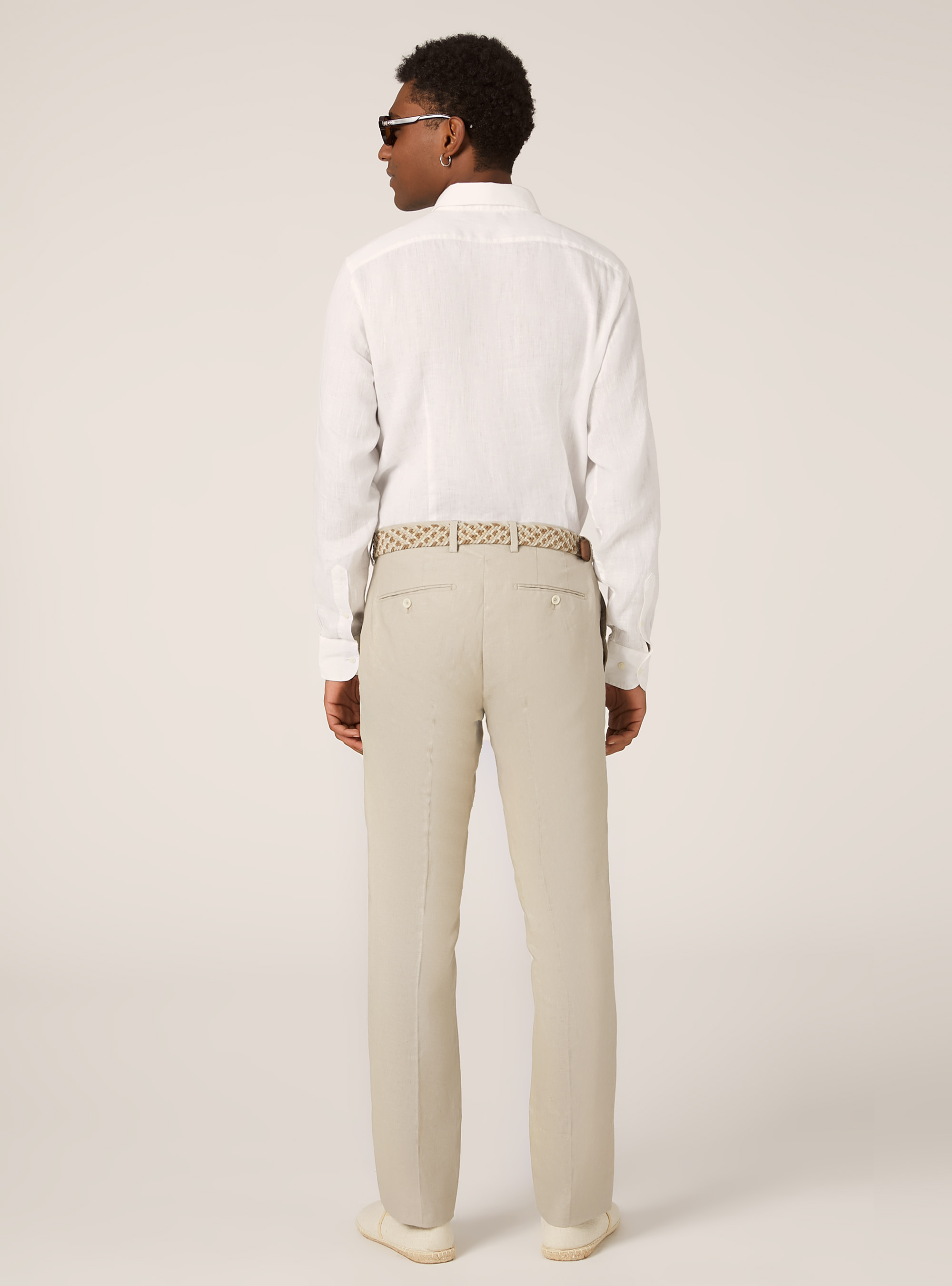 Pantalon en lin pur, BG3 BEIGE LIGHT