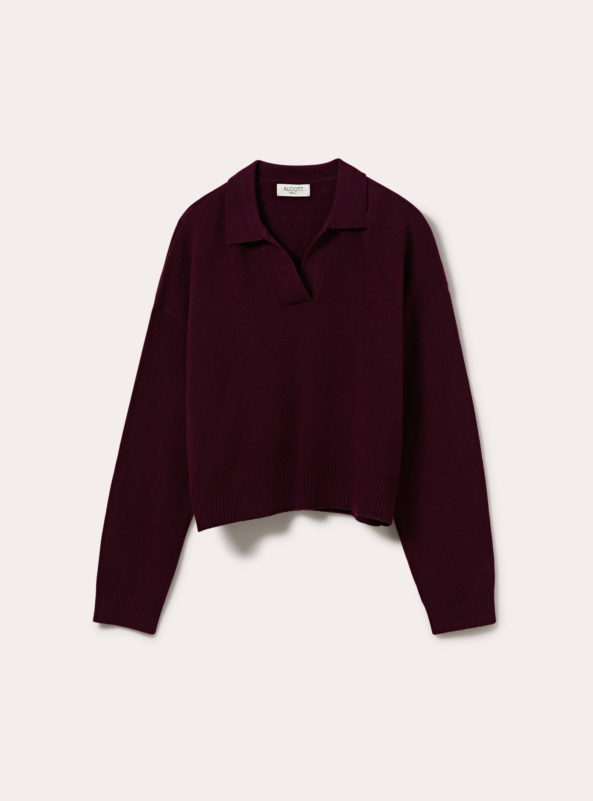 Maglia con collo a polo, BO1 BORDEAUX DARK