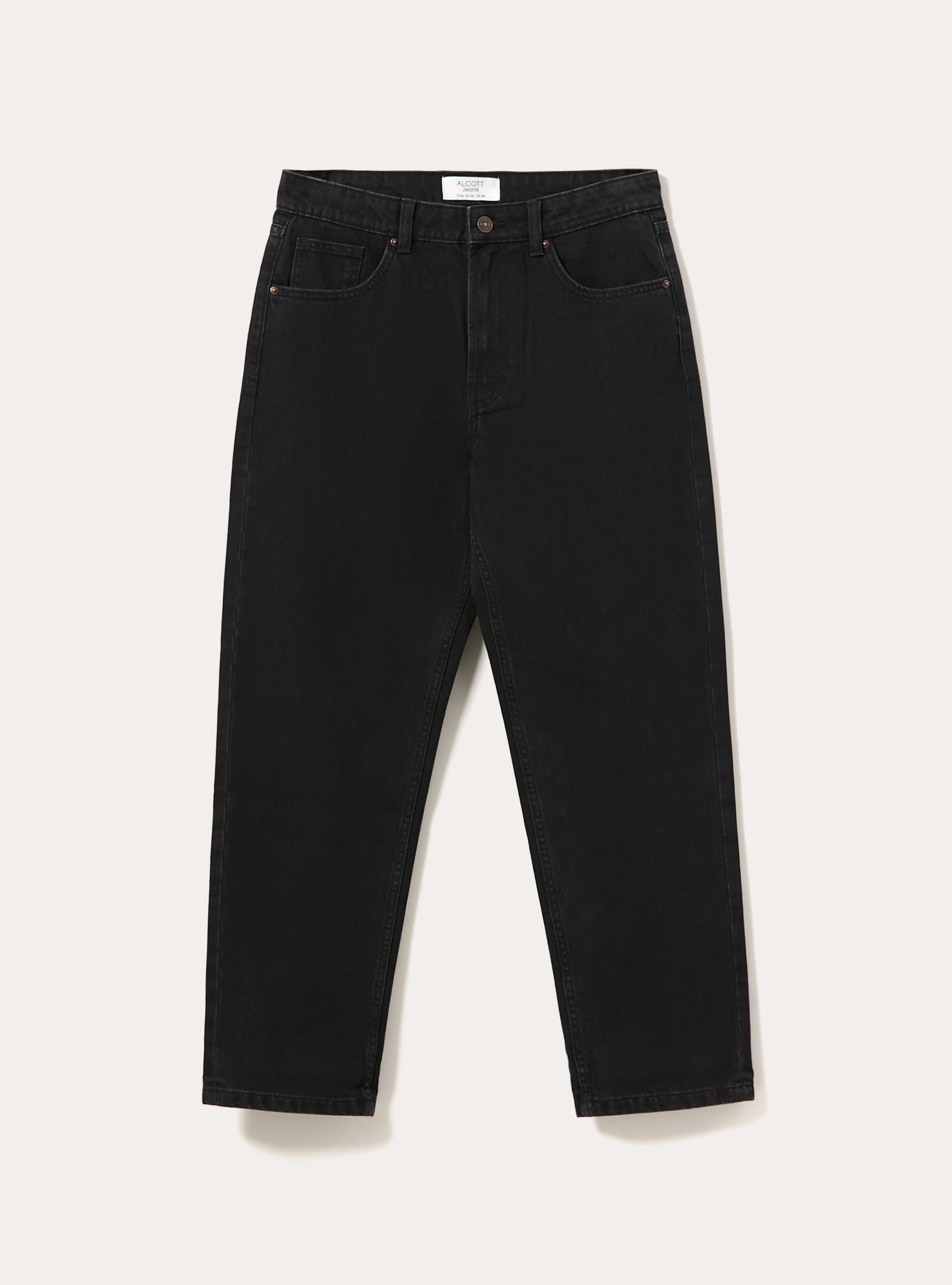 High waist mom fit jeans, D000 BLACK