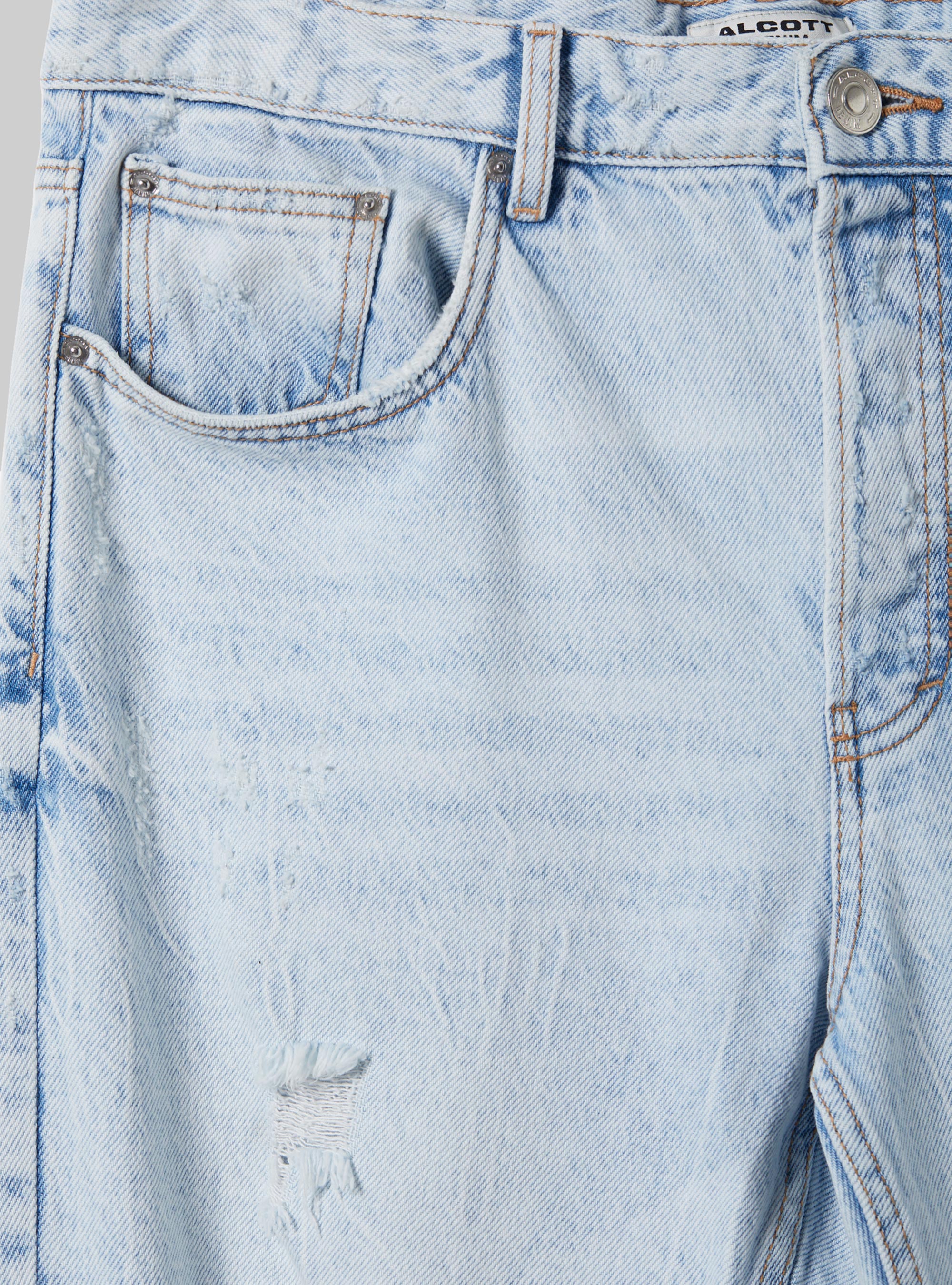 Slim fit jeans with rips, D007 LIGHT AZURE
