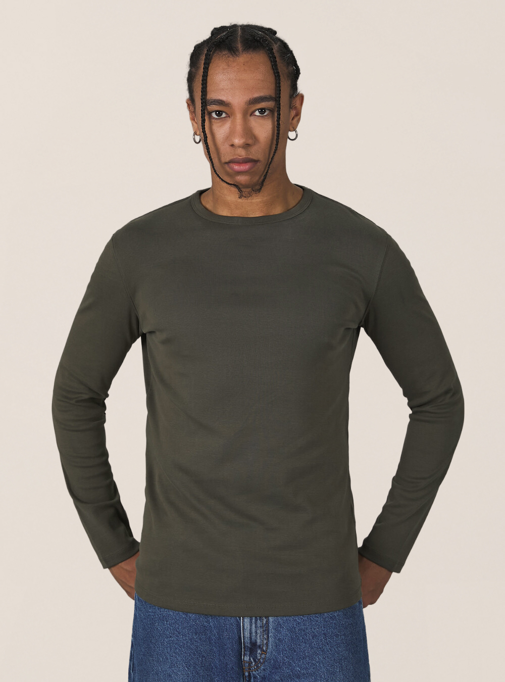 Maglietta a maniche lunghe in cotone, KY2 KAKY MEDIUM