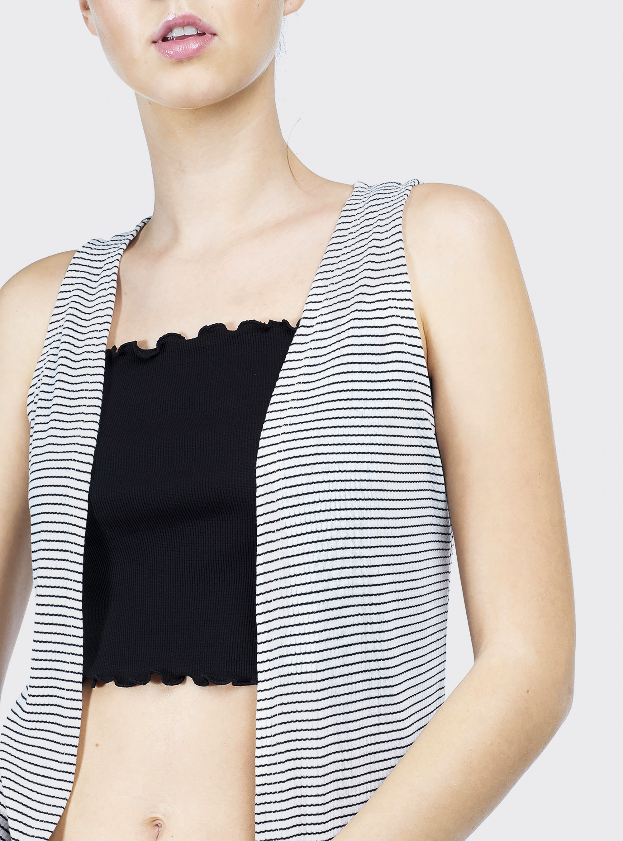 Gilet in maglia lungo, WHITE