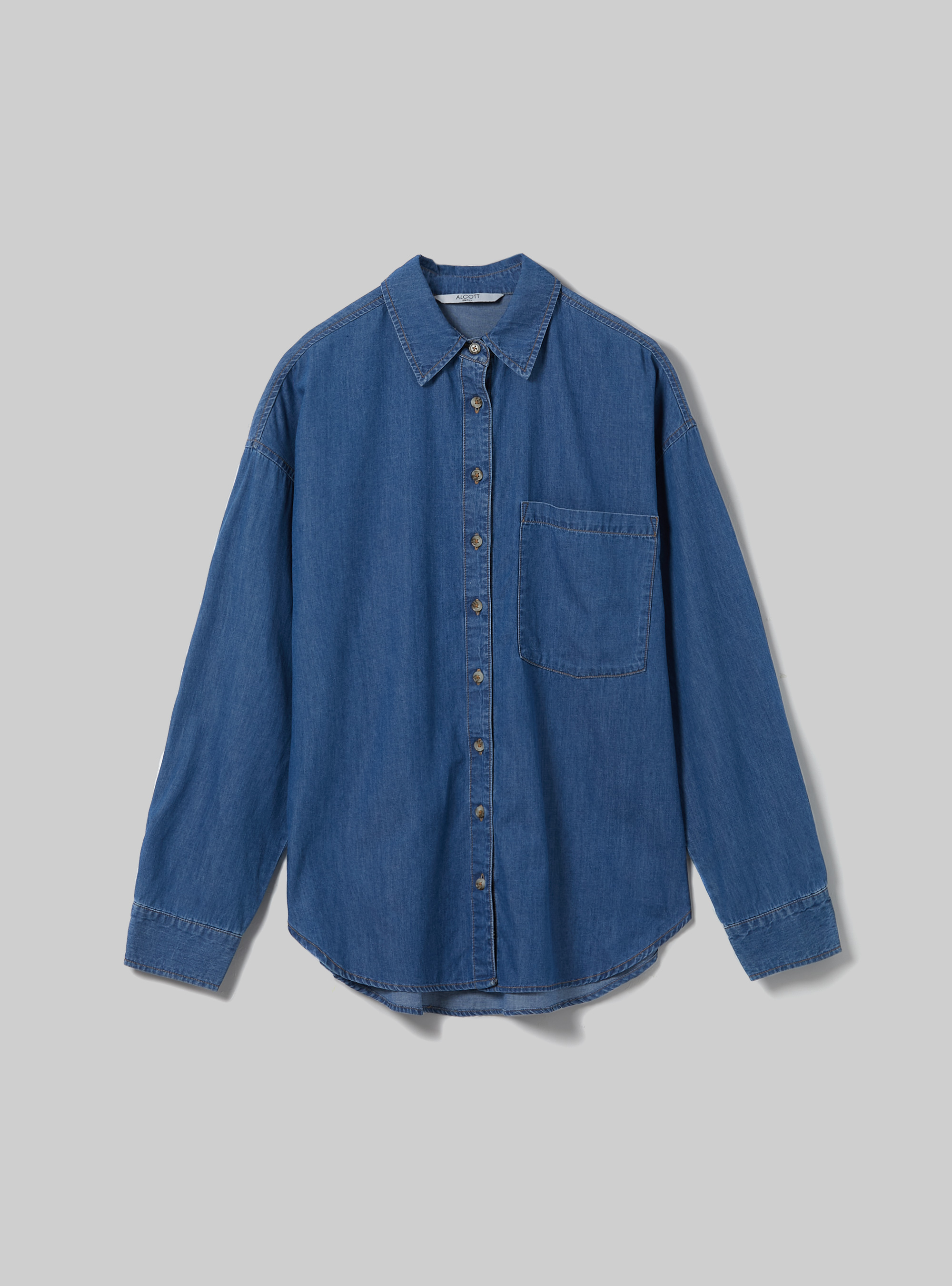 Camicia in denim oversize, D003 MEDIUM BLUE