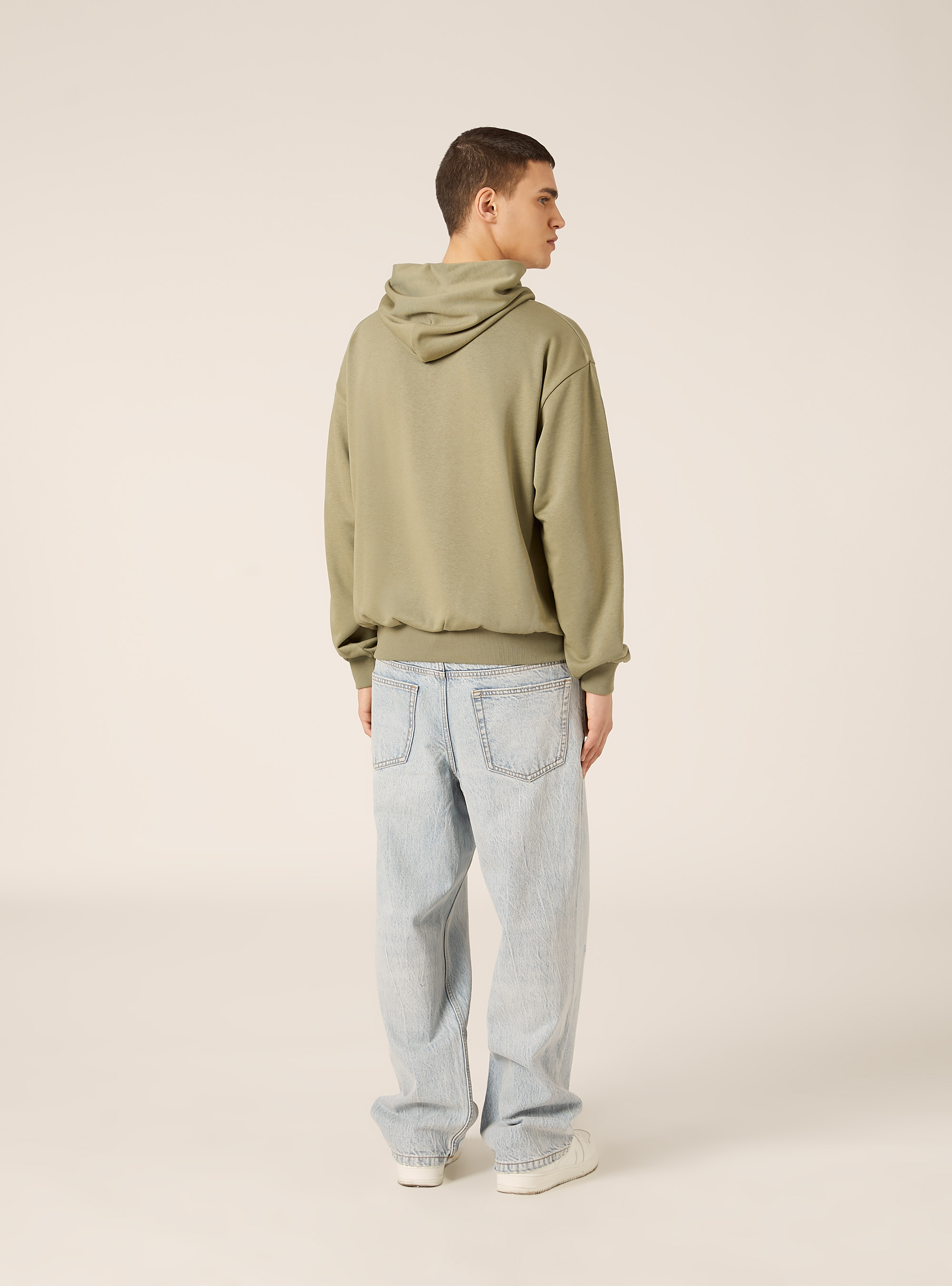 Boxy fit hooded sweatshirt, KY2 KAKY MEDIUM