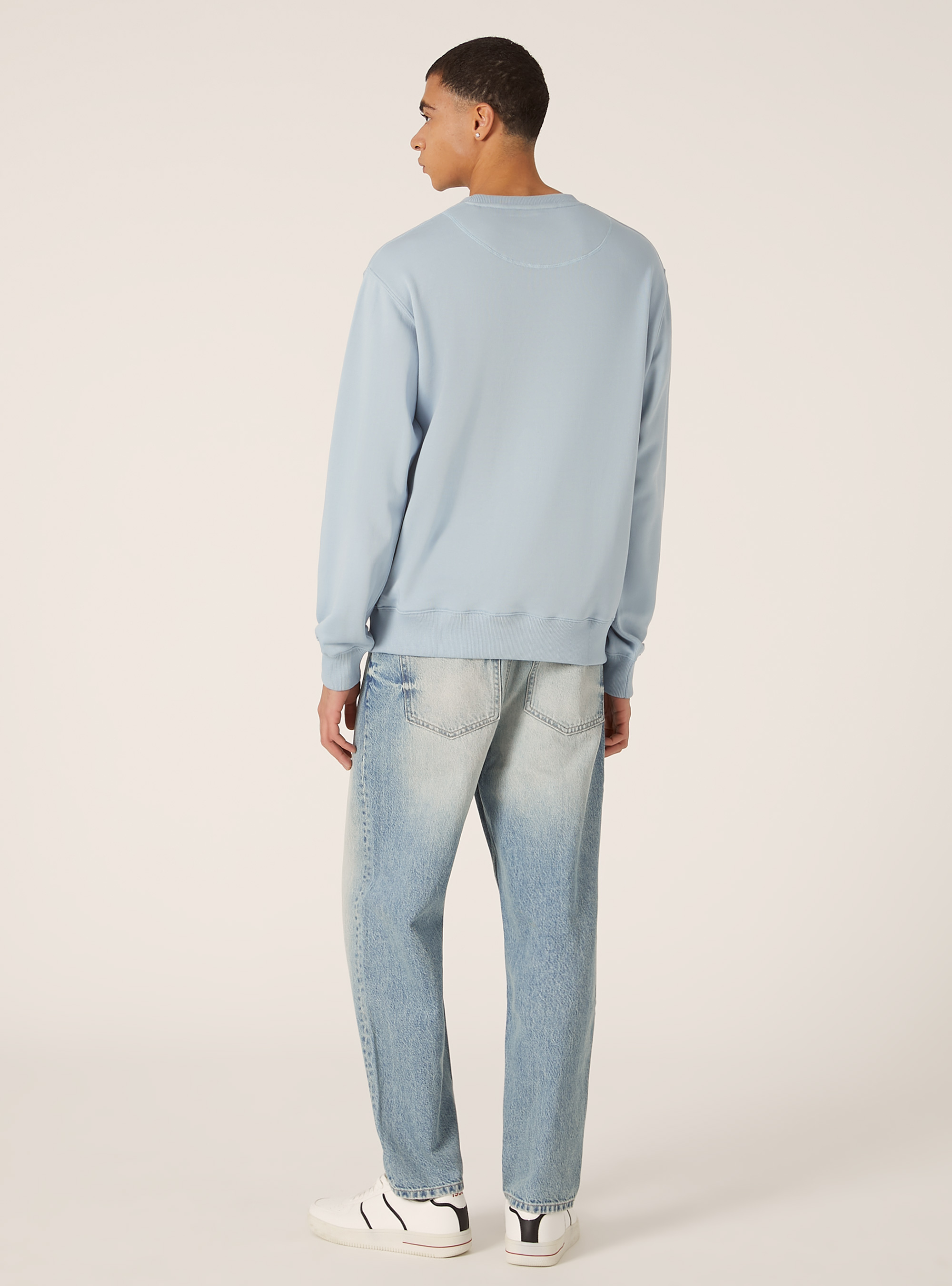 Sudadera de cuello redondo en color liso, AZ3 AZURE LIGHT