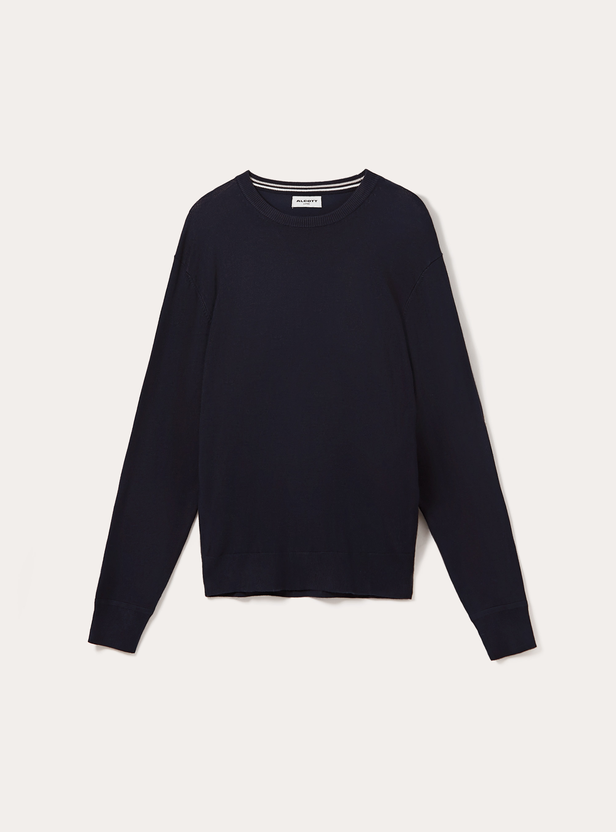 Pull &agrave; col ras du cou en viscose durable Ecovero, NA1 NAVY DARK