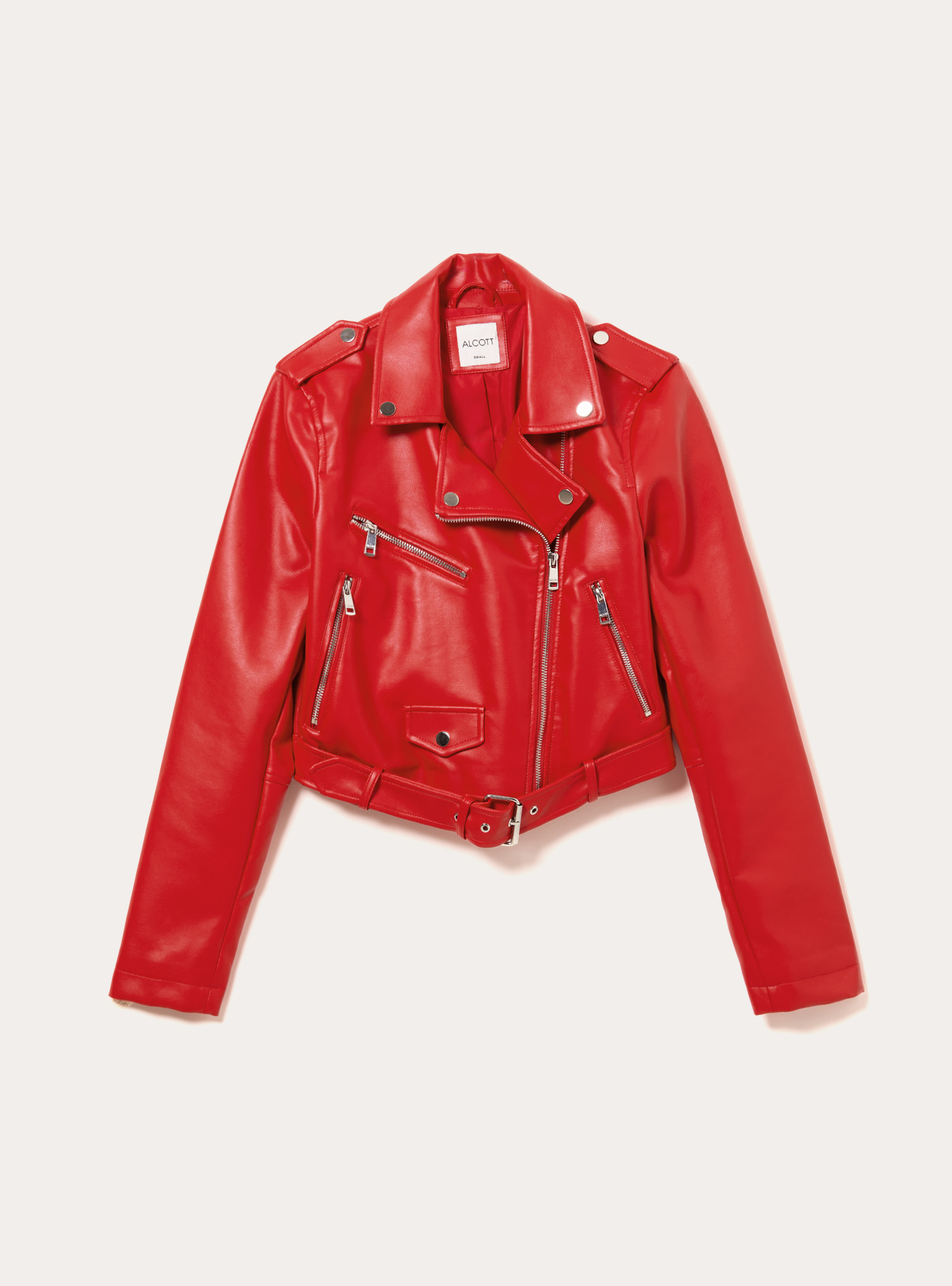 Veste de motard en cuir, RD2 RED MEDIUM