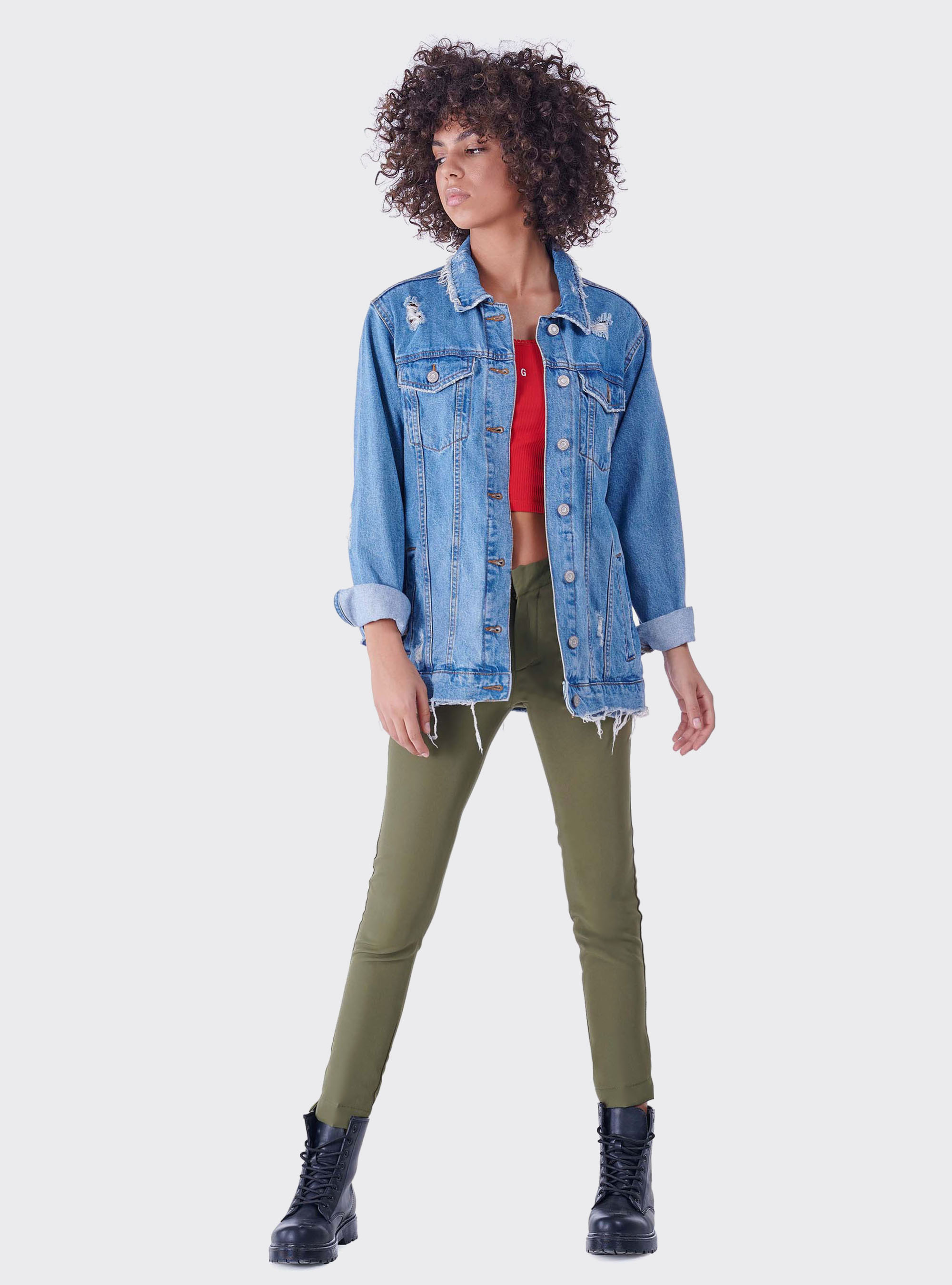 Cropped top with print, RED