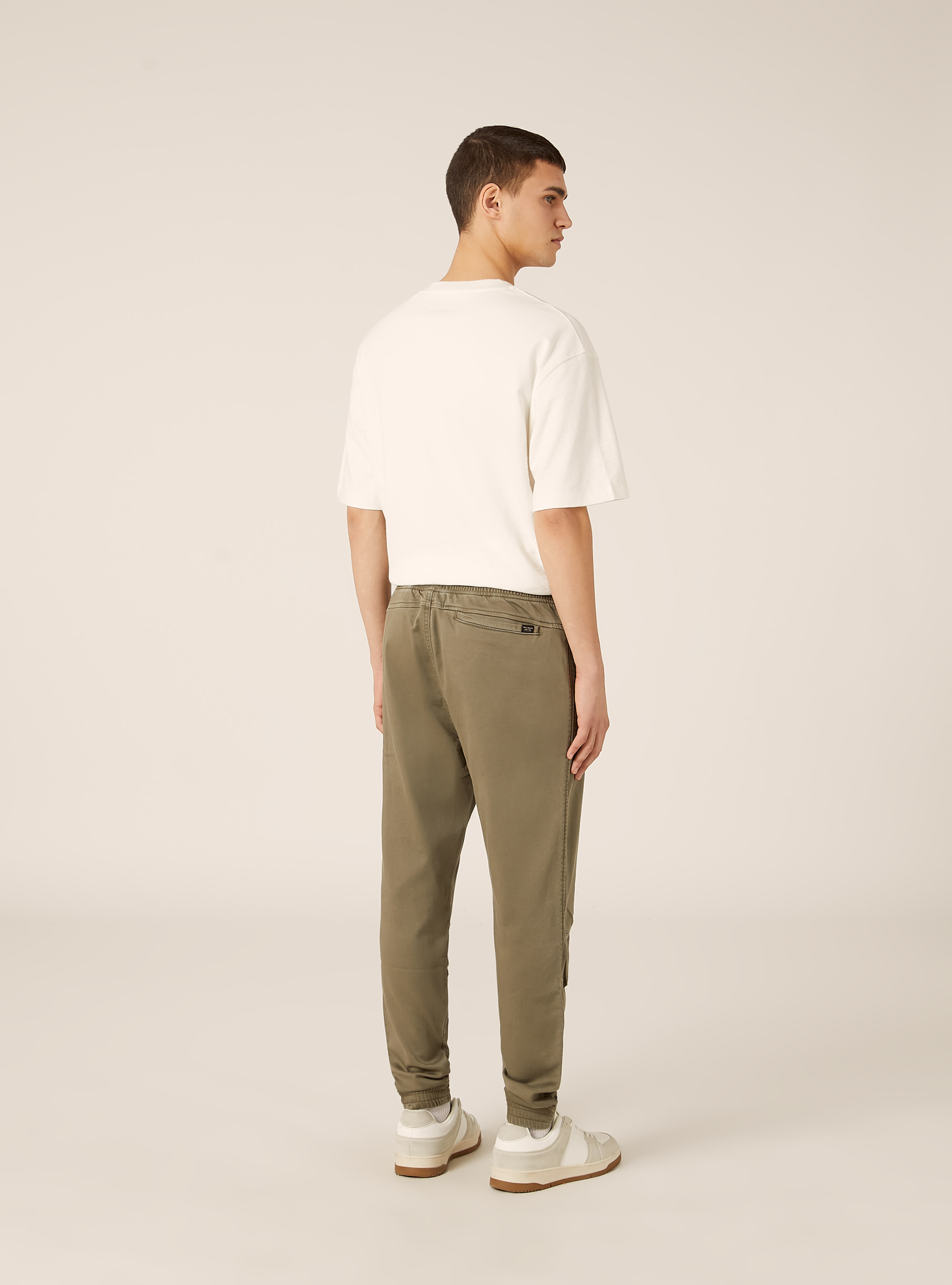 Cotton jogger trousers, KY1 KAKY DARK