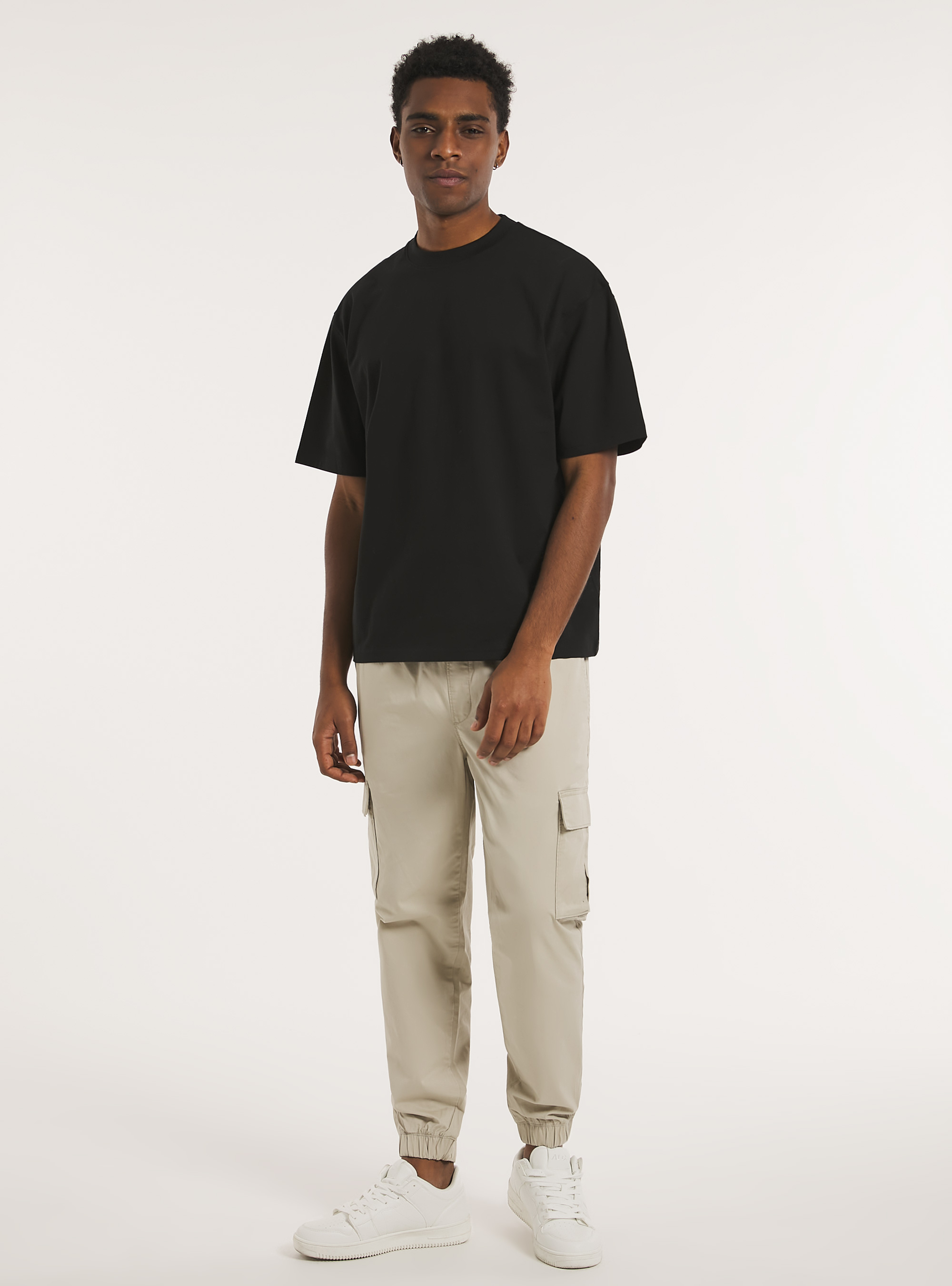 Pantalon jogger en coton, BG2 BEIGE MEDIUM