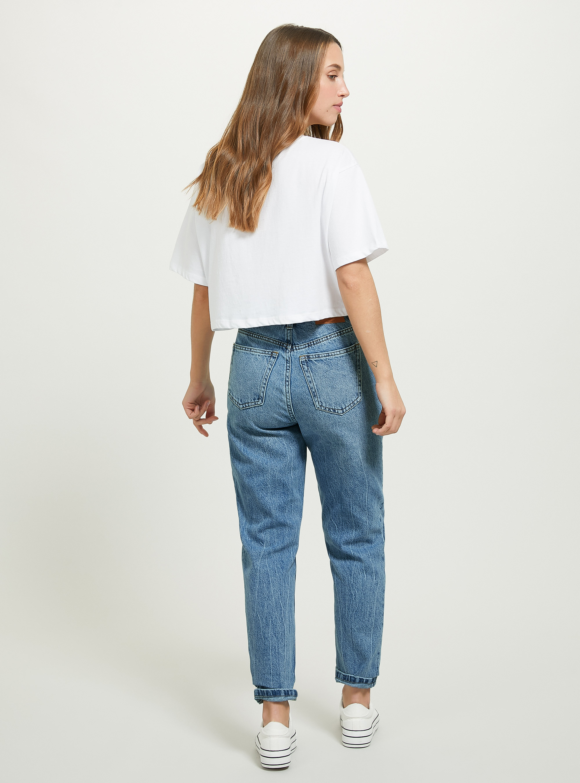 Jeans mom fit, D005 LIGHT BLUE