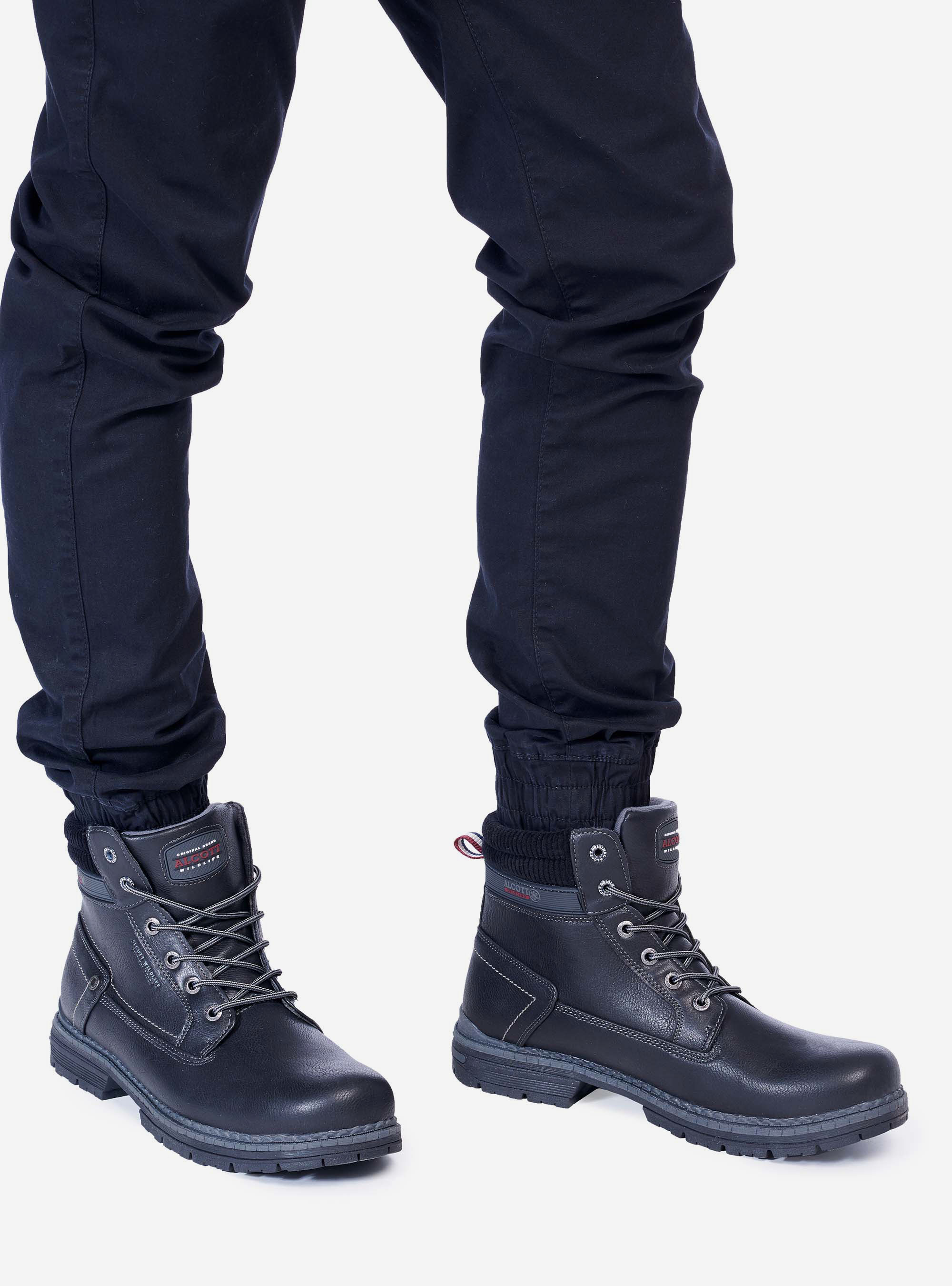 BOOTS WITH LACES, BLACK