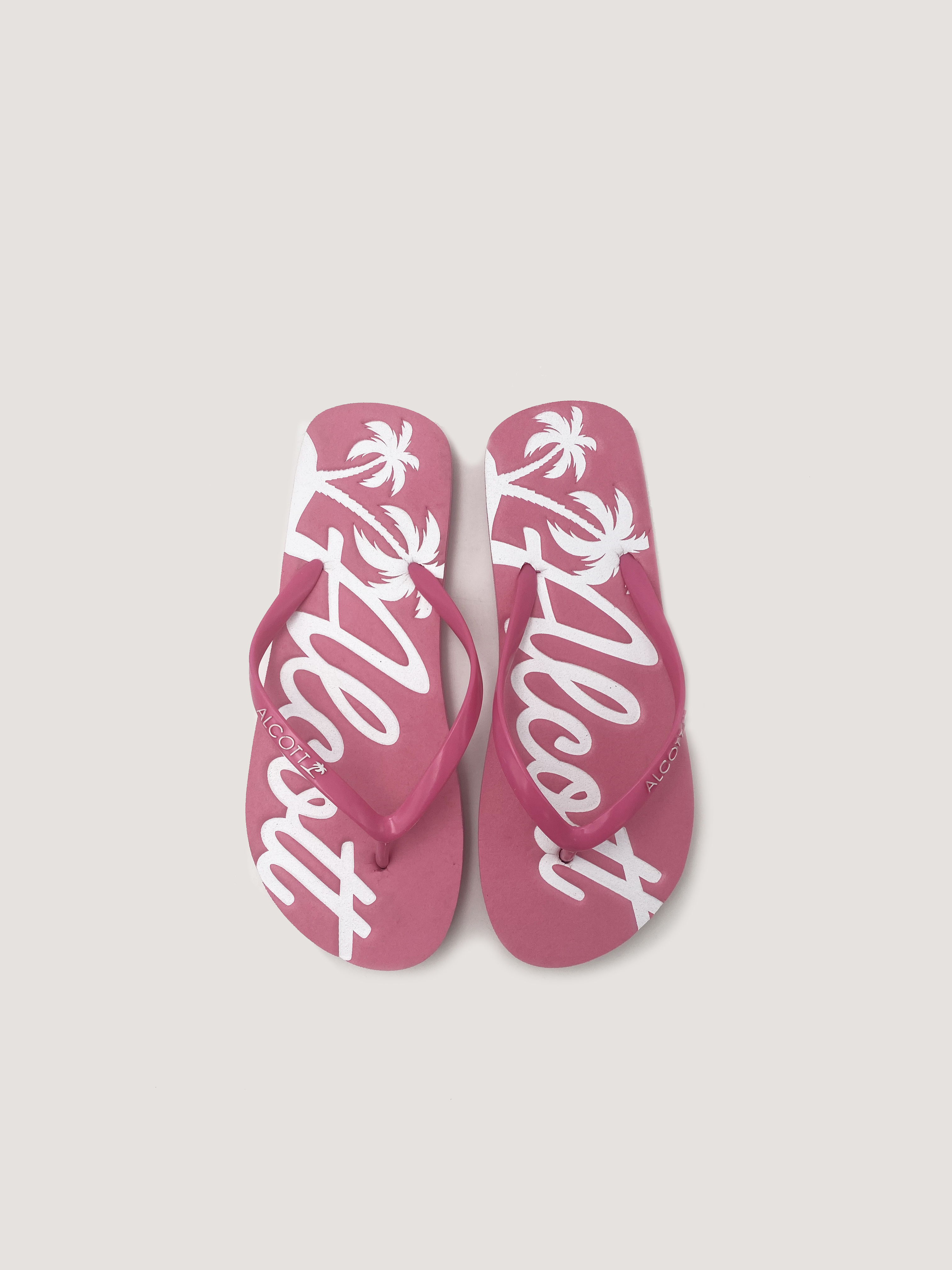 Chanclas con logotipo y detalles en contraste, FUCSIA