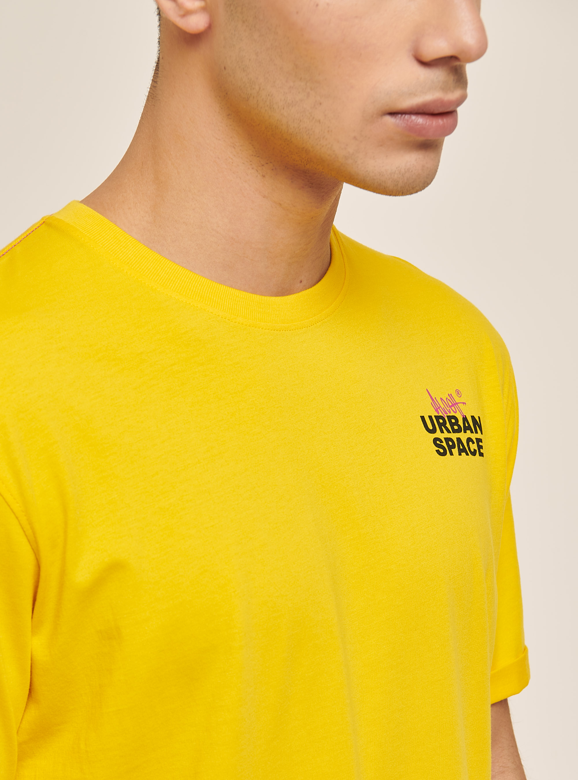 T-shirt with front and back graphic print, C7750 YELLOW