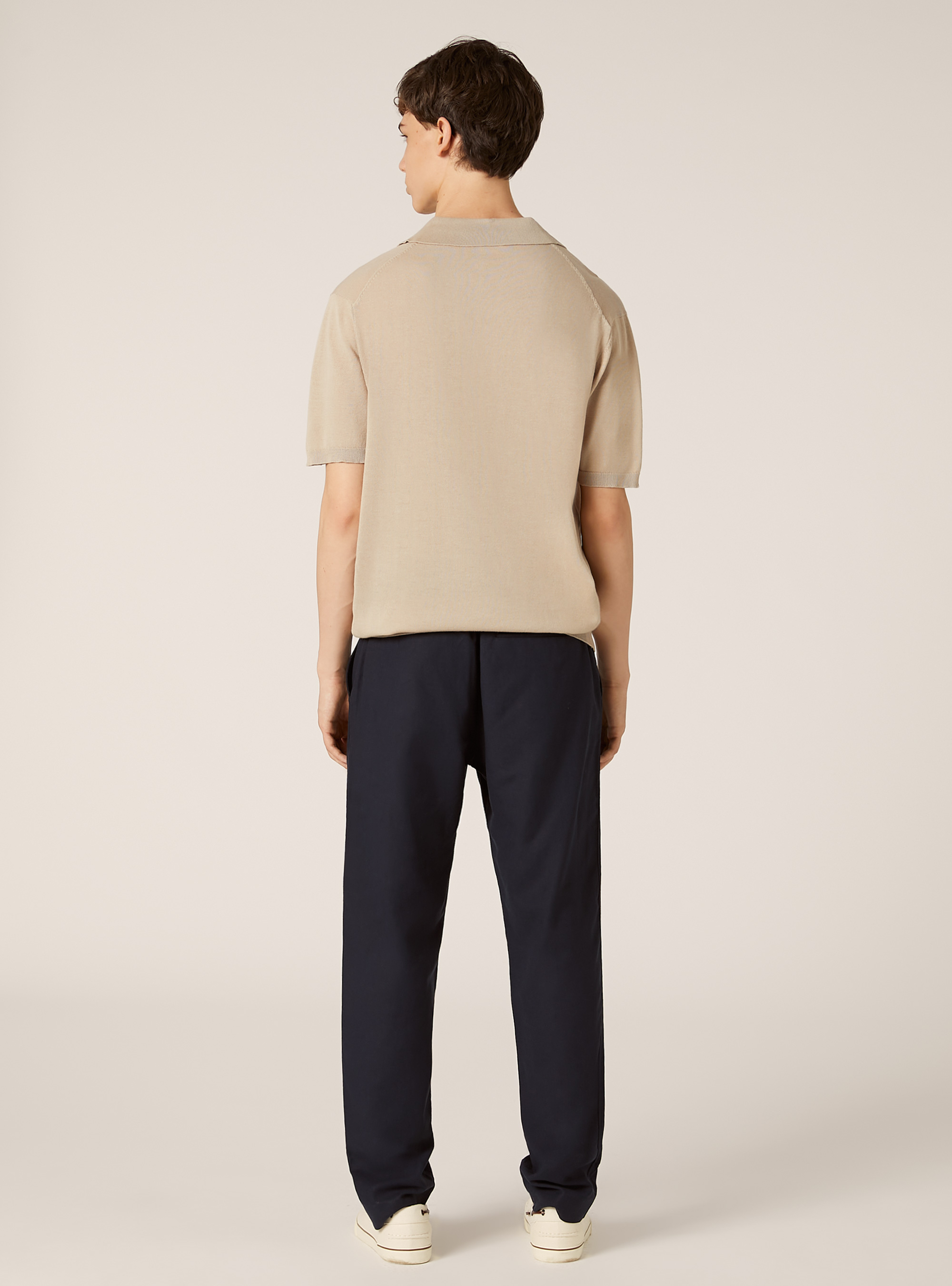 Pullover con collo polo, BG3 BEIGE LIGHT