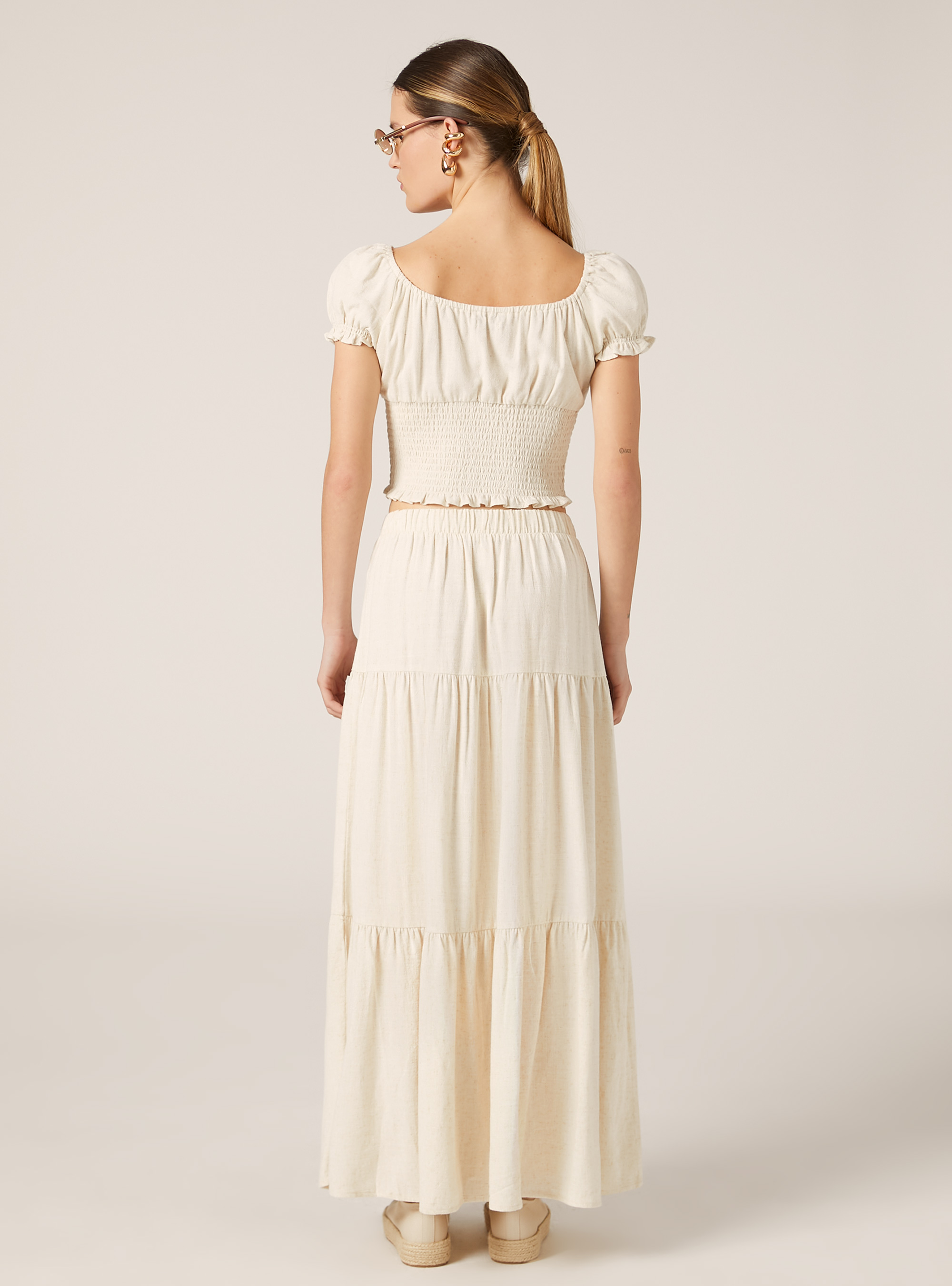 Blouse en lin, MBG3 BEIGE MEL LIGHT