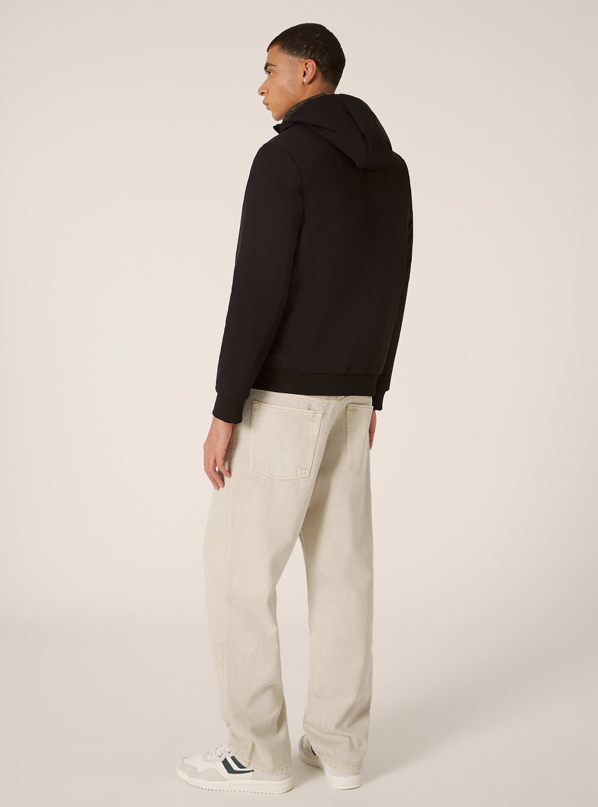 Hooded padded jacket, BK1 BLACK