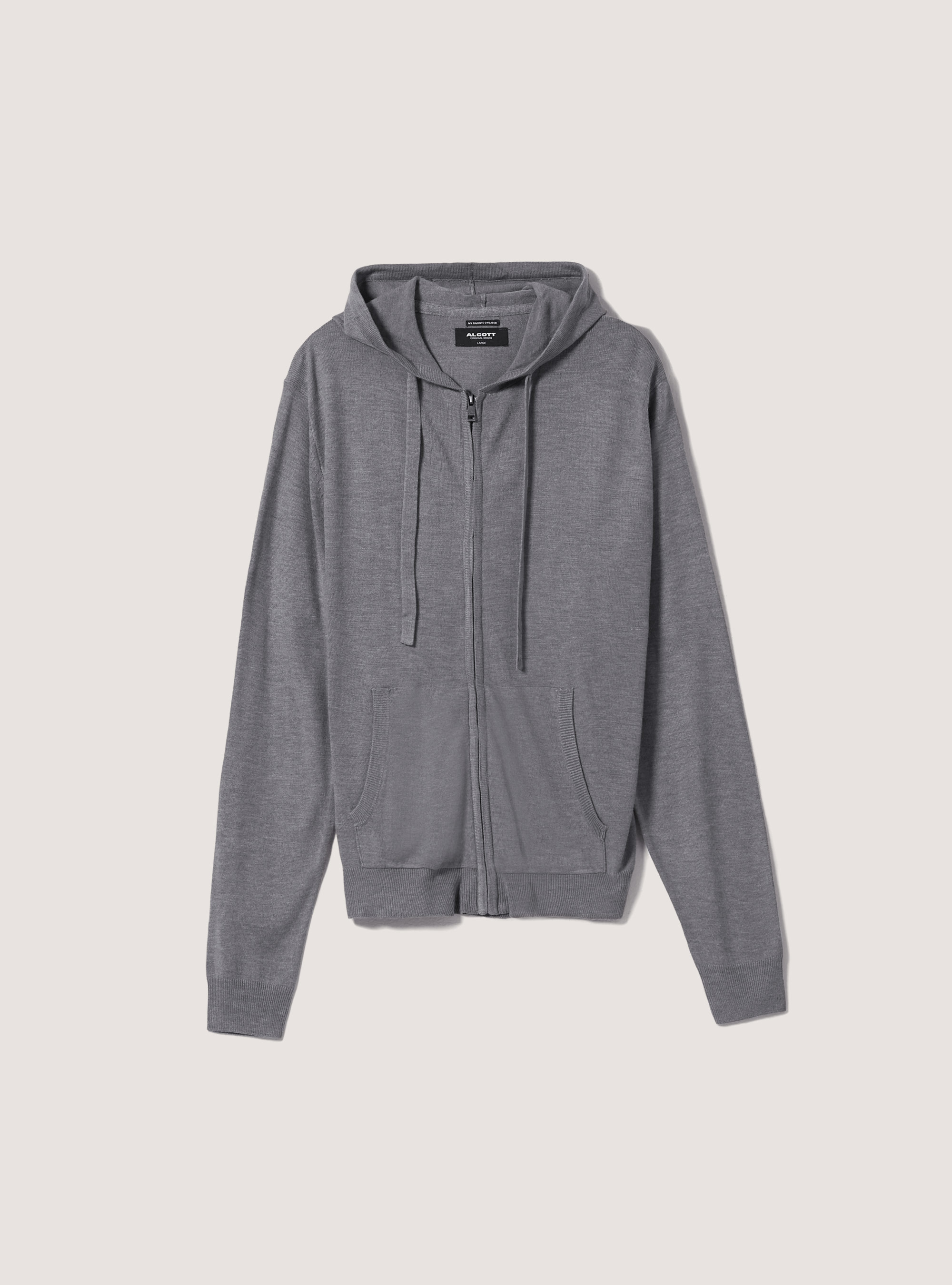 Pullover cardigan with hood, MGY2 GREY MEL MEDIUM
