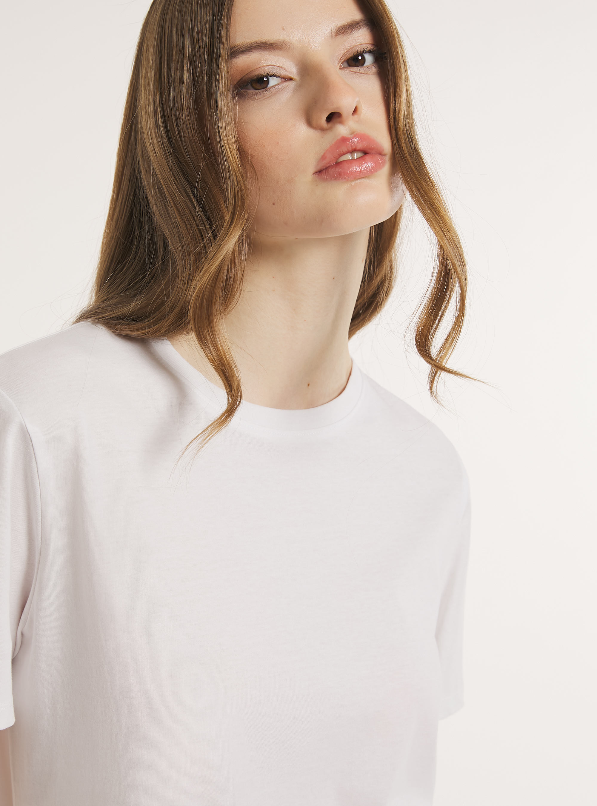 Crew-neck cotton T-shirt, WH3 WHITE