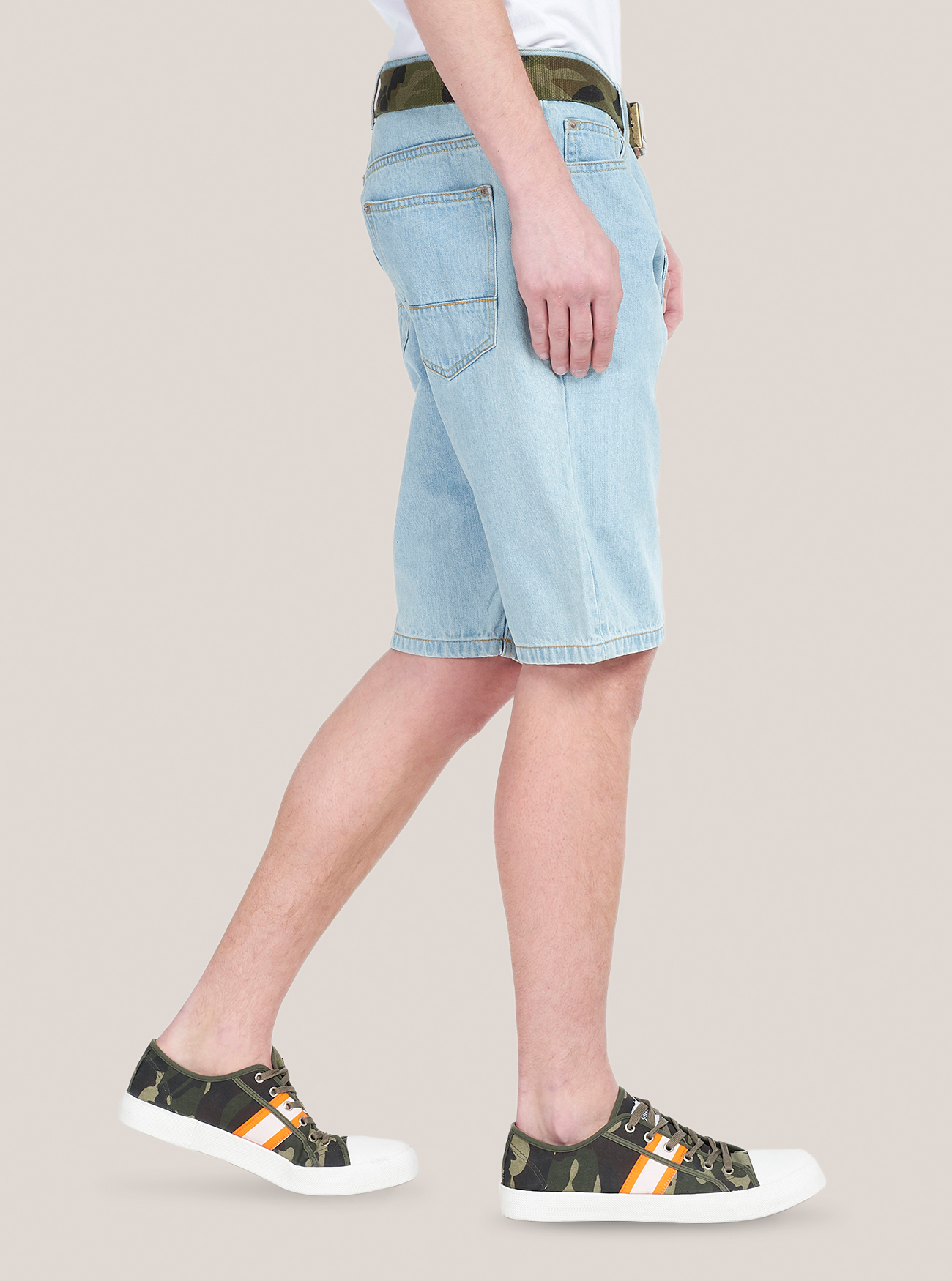 Bermuda in denim slim fit, BLUE