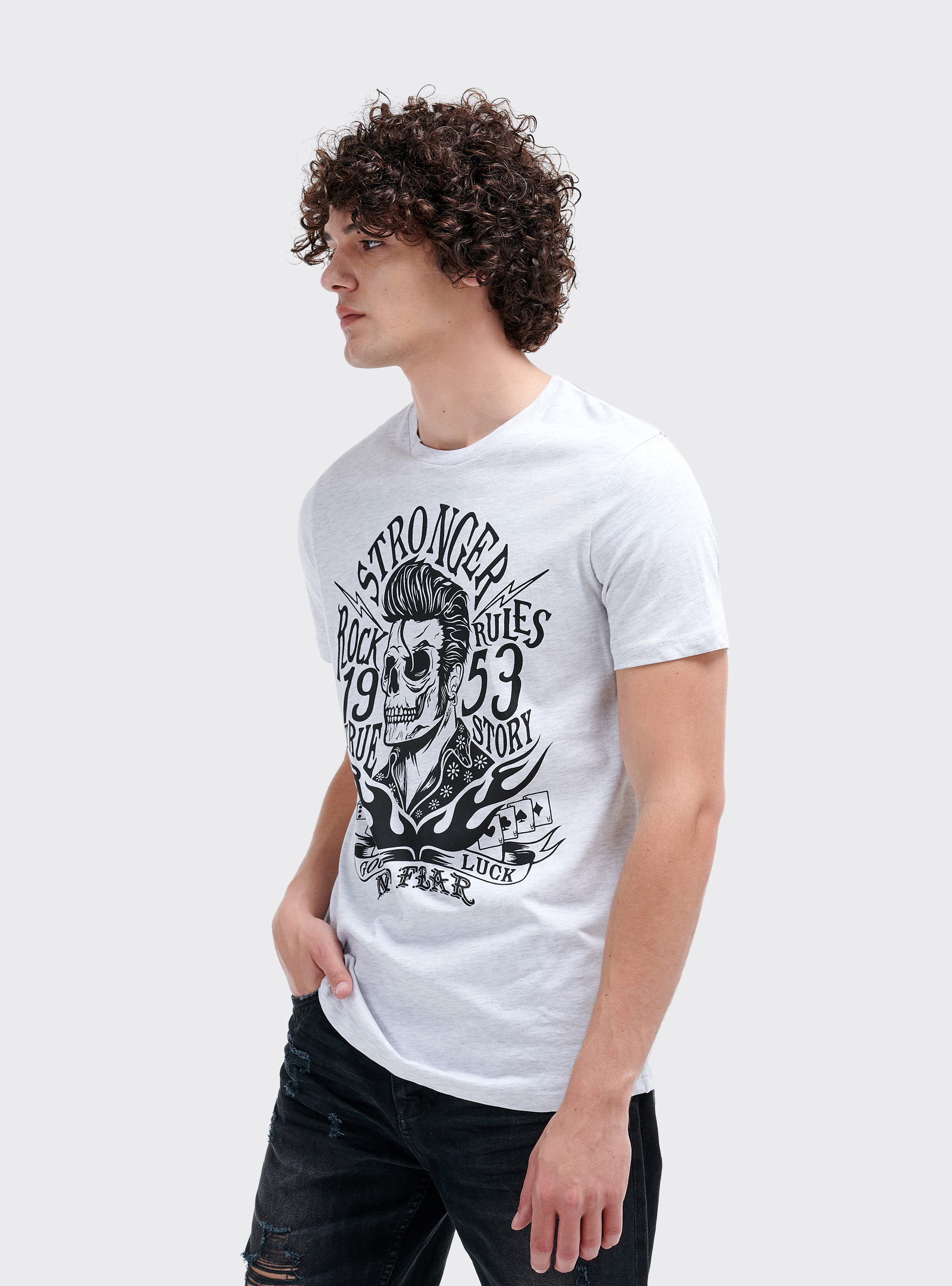 Tattoo t-shirt, C148 ICE MELANGE