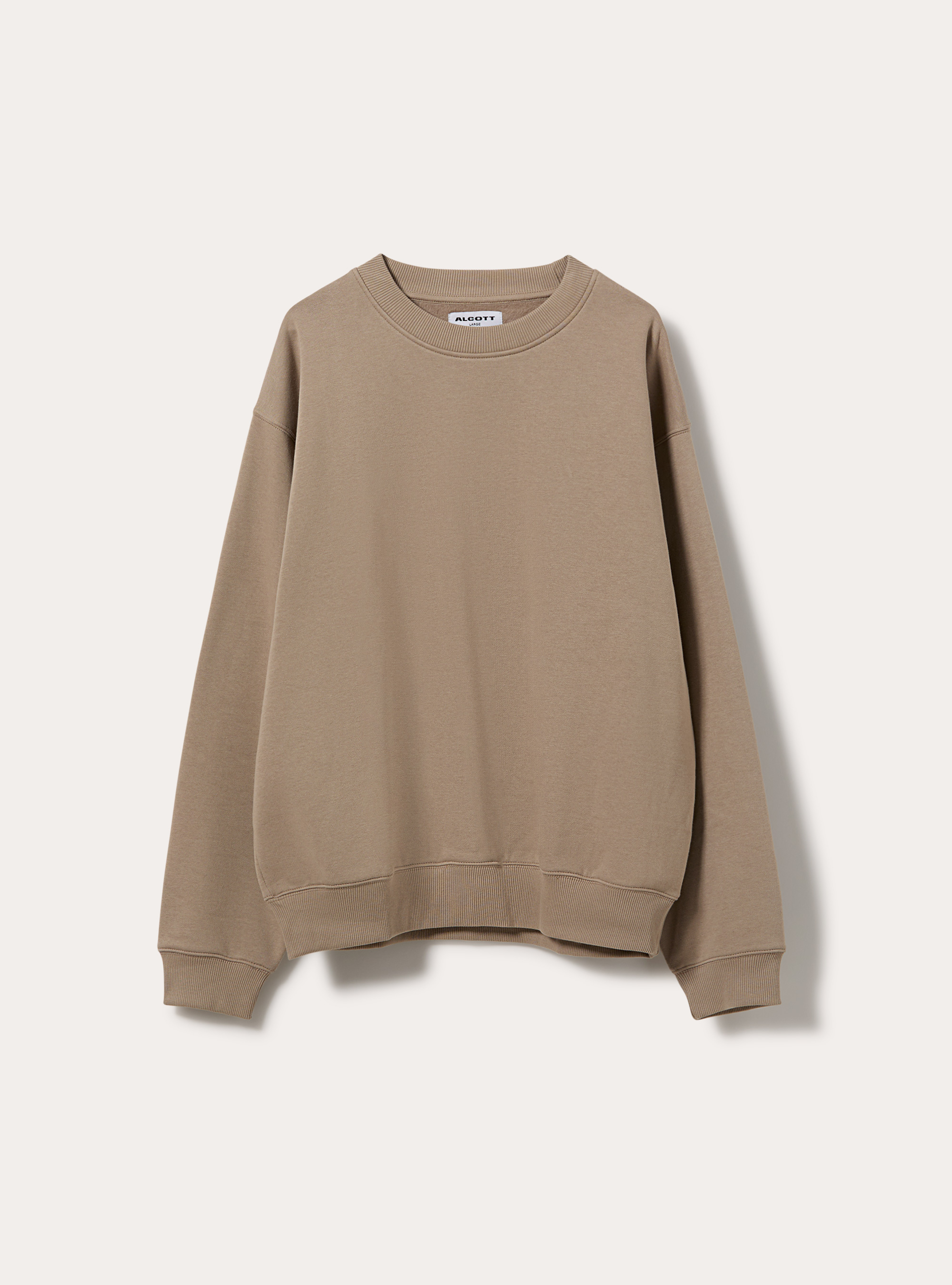 Felpa girocollo basica boxy fit, BG2 BEIGE MEDIUM